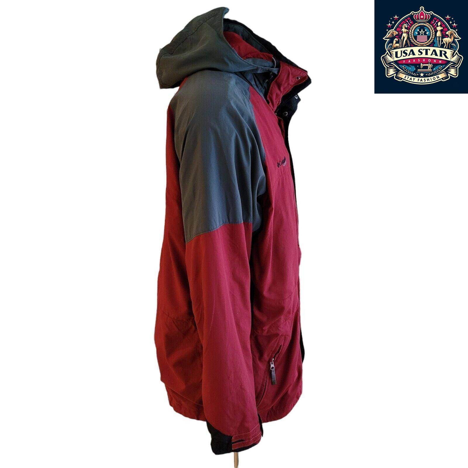 Columbia Vertex Core Jacket XL Burgundy Waterproof Mid - Length Parka for All Seasons - USASTARFASHION