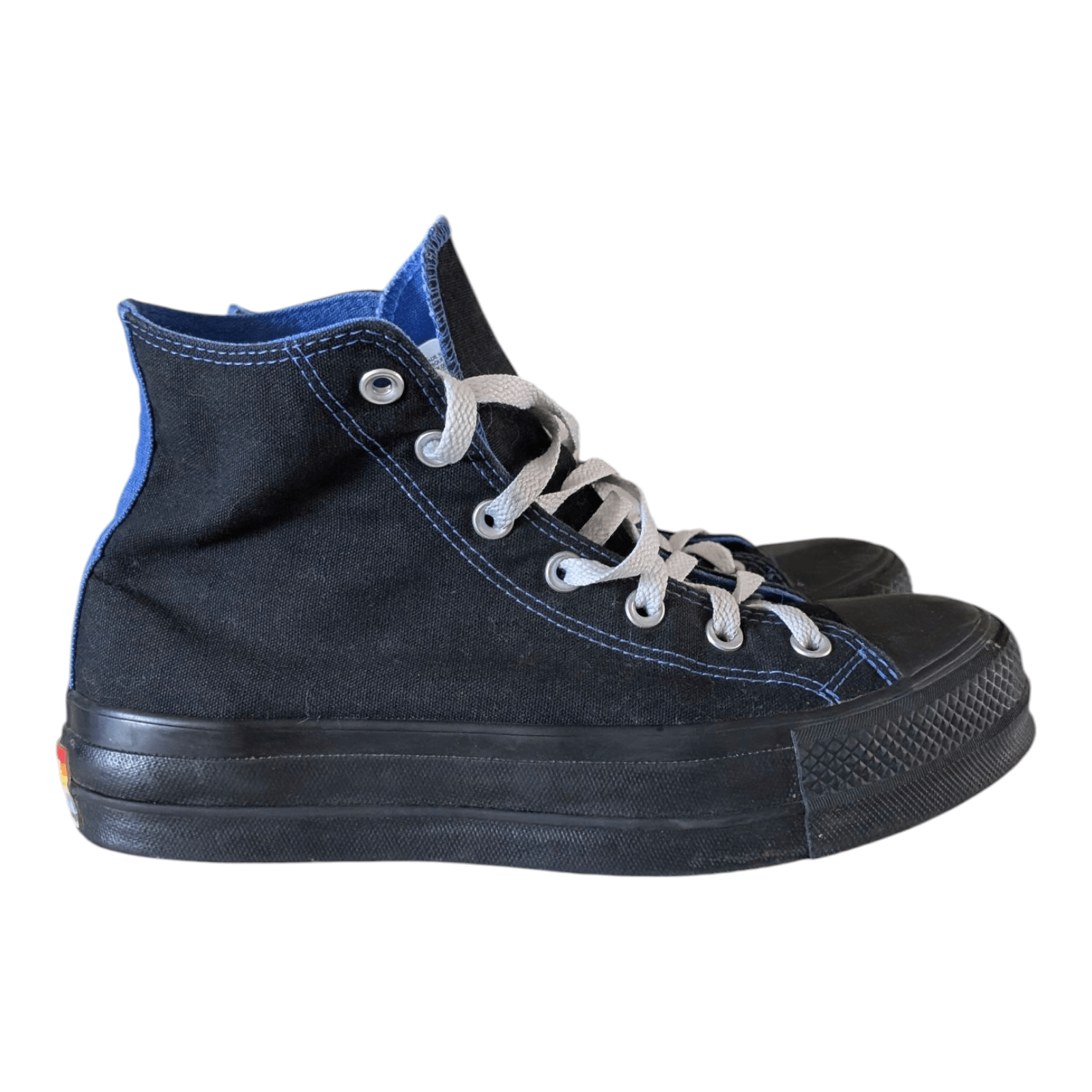 Converse Chuck Taylor All Star Hi Pride Edition UK 8 Black Rainbow Sole LGBTQ Sneakers - USASTARFASHION