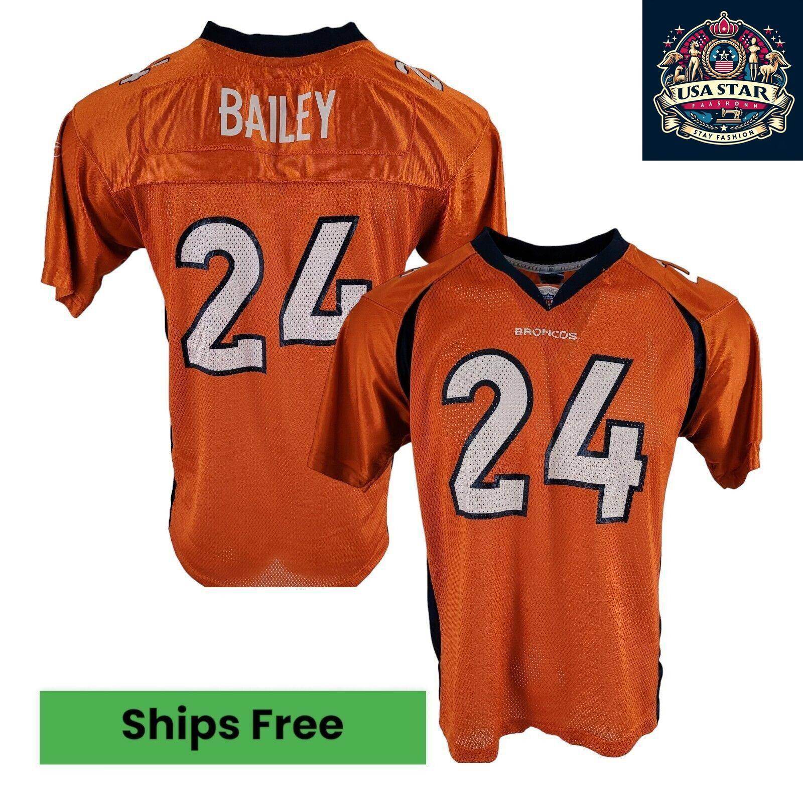 Denver Broncos Jersey Bailey 24 Youth XL Fits Adult Small - Comfortable, Durable Team Apparel - USASTARFASHION
