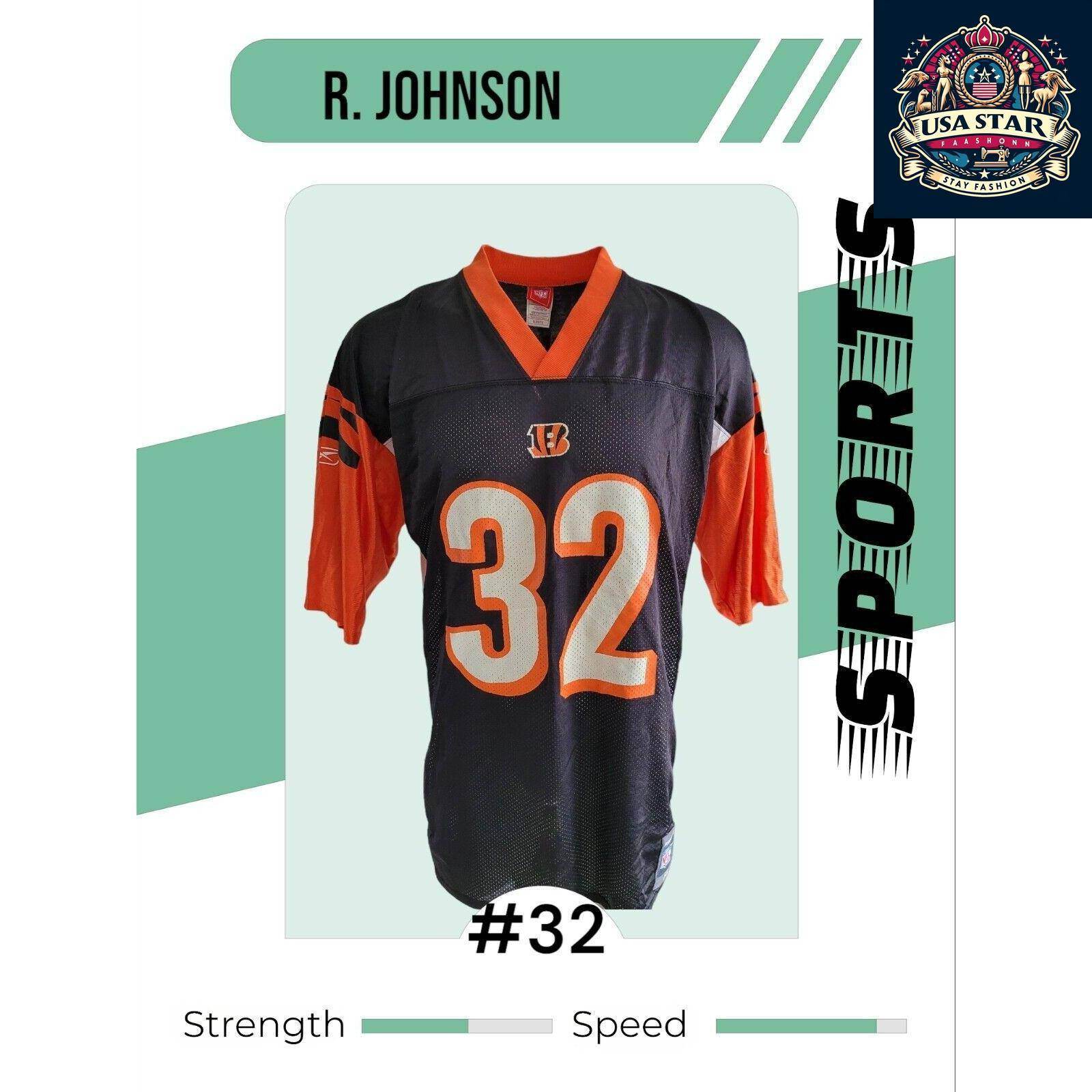 Denver Broncos Jersey R. Johnson 32 - Authentic NFL Reebok XL Game Day Apparel for Fans - USASTARFASHION