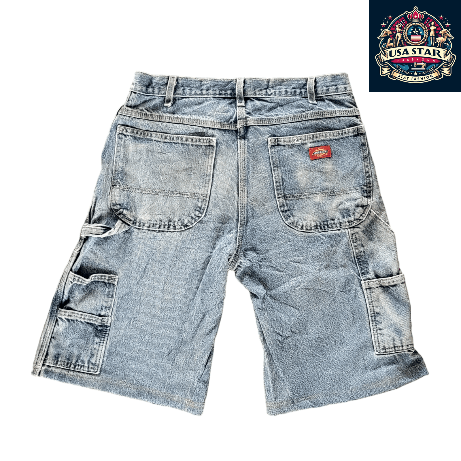 Dickies Carpenter Denim Shorts Size 32 - Durable, Stylish Workwear with Deep Pockets - USASTARFASHION