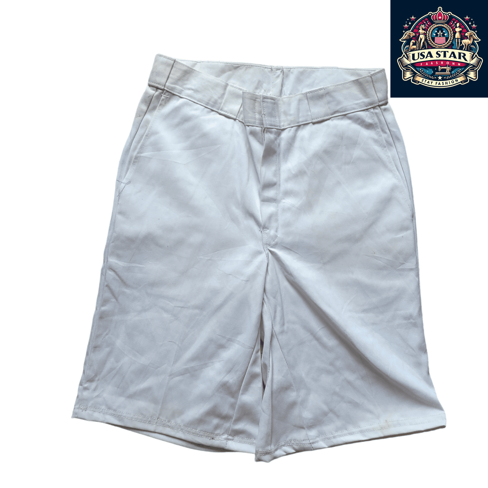 Dickies White Denim Shorts Size 29 - Durable, Breathable Fabric with Classic Design for Summer Style - USASTARFASHION