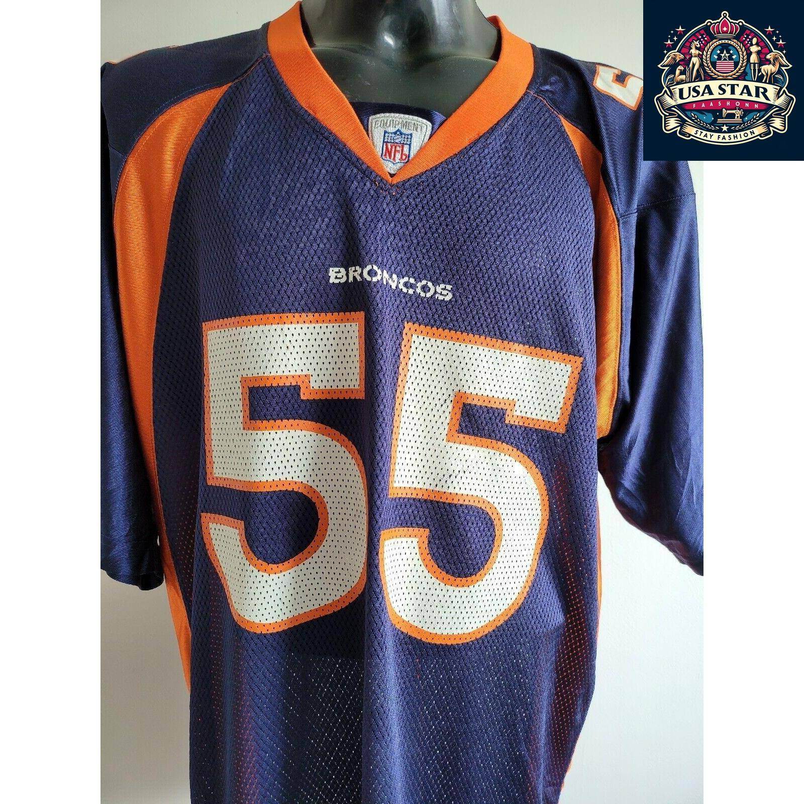 DJ Williams 55 Denver Broncos Jersey - Authentic NFL Reebok Onfield Navy Size L - USASTARFASHION