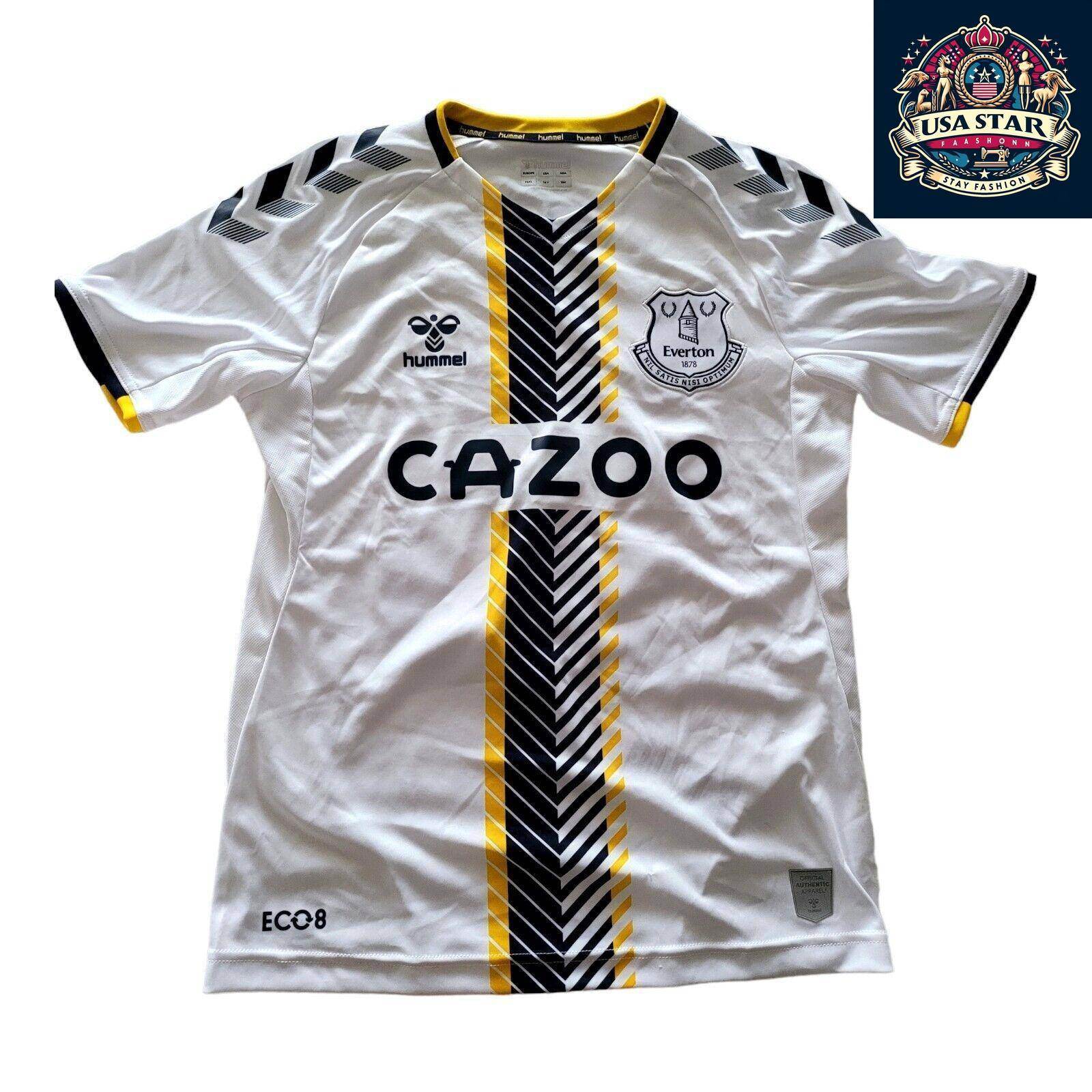 Everton FC Hummel Third Shirt Y2XL Doucouré 16 White - Official High - Quality Fan Merchandise - USASTARFASHION