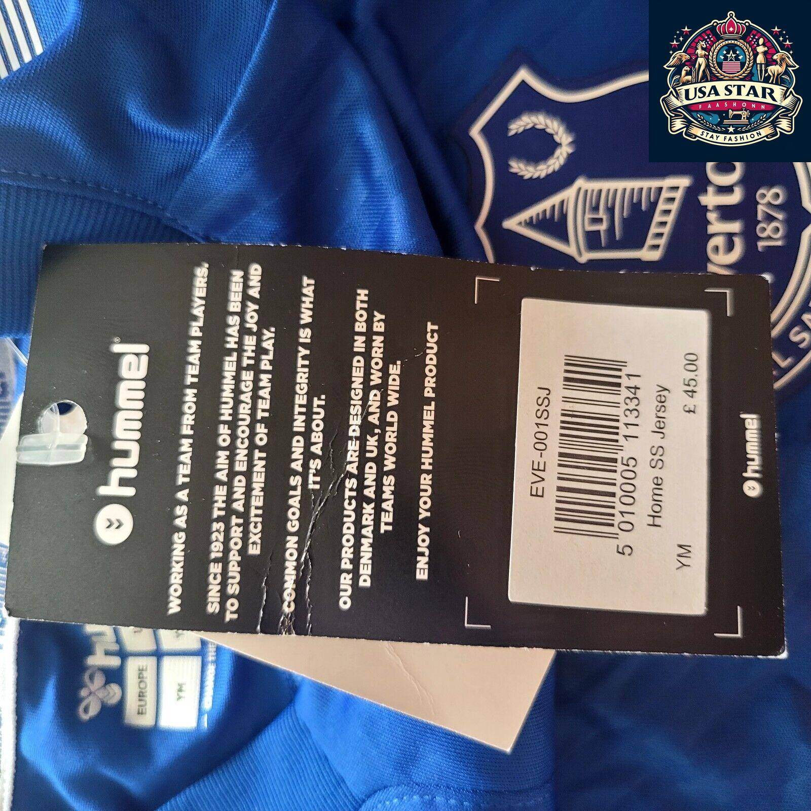 Everton Kids Jersey Hummel Mia 6 - 100% Polyester, Comfortable, Lightweight Design - USASTARFASHION