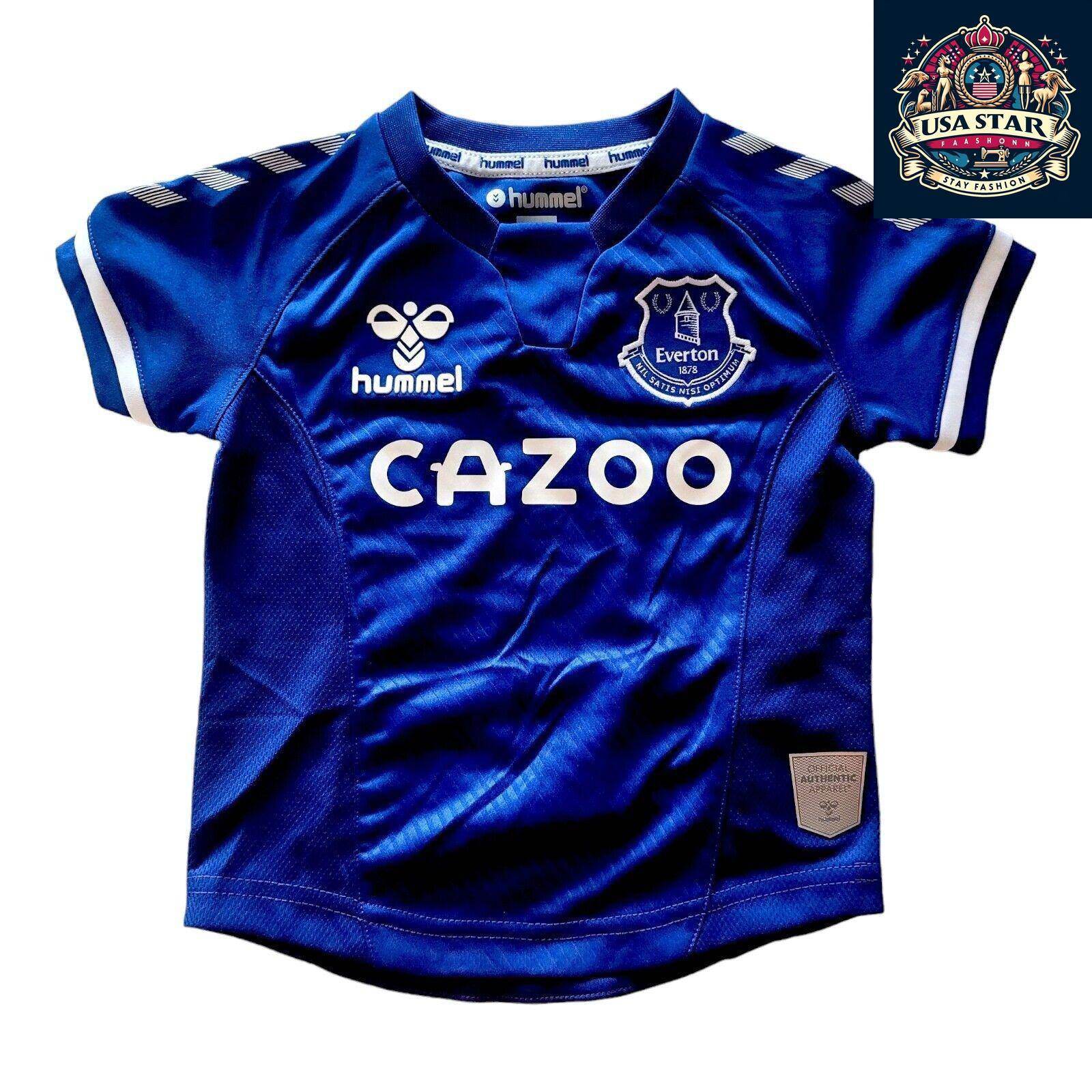 Everton Toddler Jersey Hummel Savage 01, Official Licensed Infant Football Apparel, 6 - 12 Months - USASTARFASHION