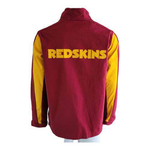 NFL Red Skins Red/Yellow F Jacket Size L Vtg Team Logo Washington - USASTARFASHION