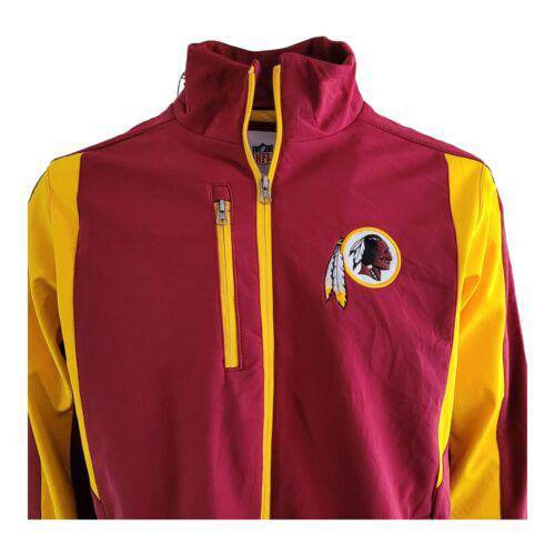 NFL Red Skins Red/Yellow F Jacket Size L Vtg Team Logo Washington - USASTARFASHION