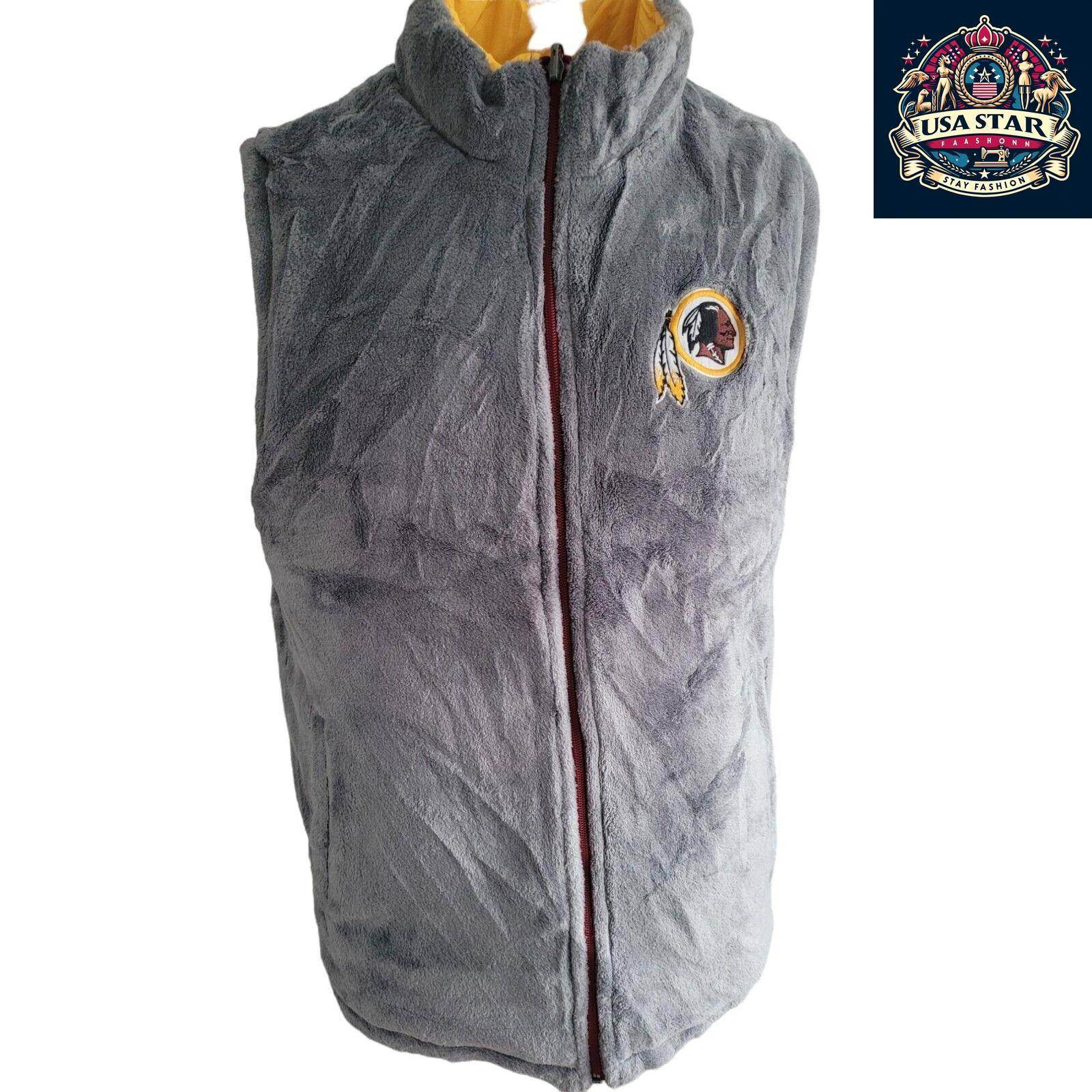 G - III Sports Men's Redskins Vest - Reversible Outerwear Size L for Stylish Game Day Look - USASTARFASHION