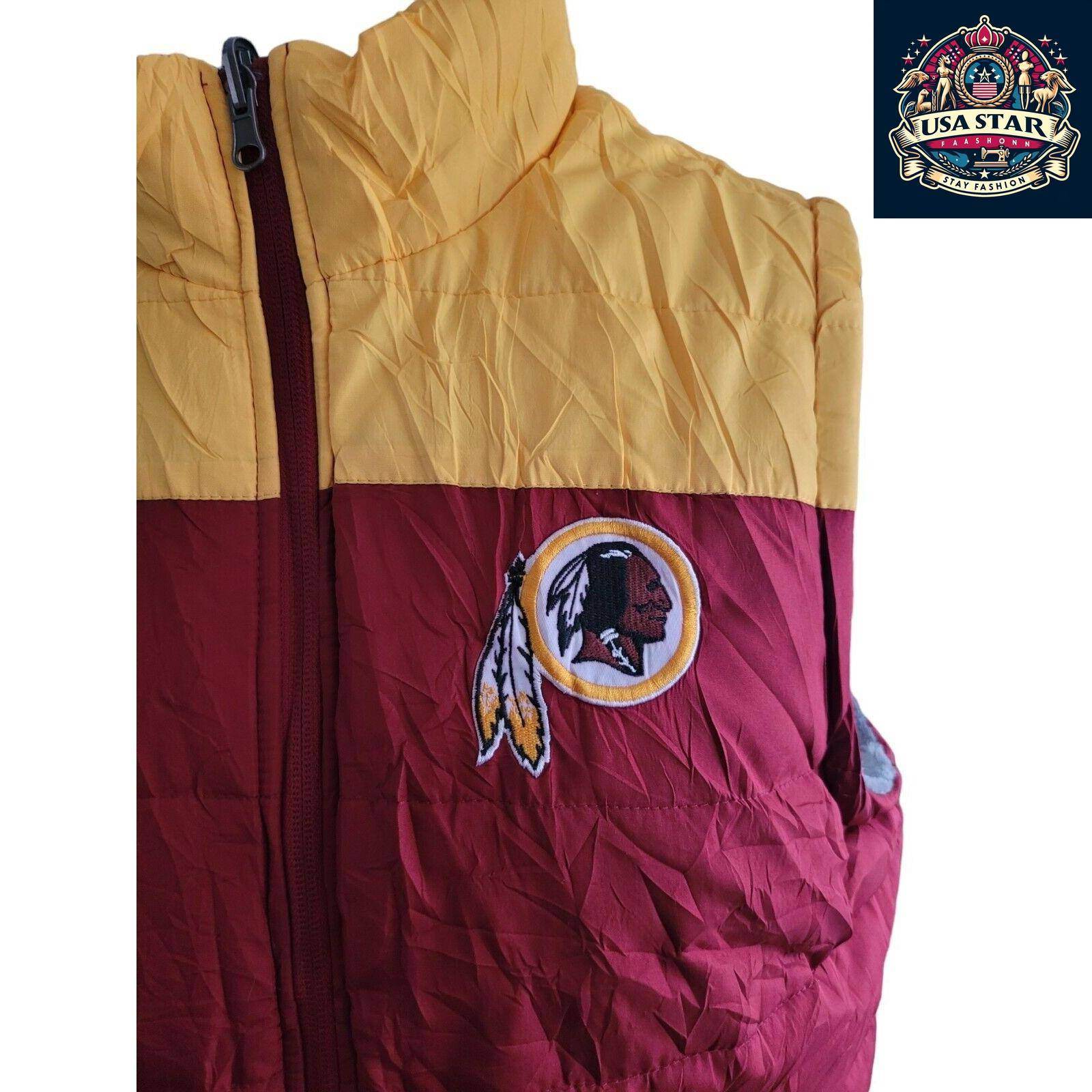 G - III Sports Men's Redskins Vest - Reversible Outerwear Size L for Stylish Game Day Look - USASTARFASHION