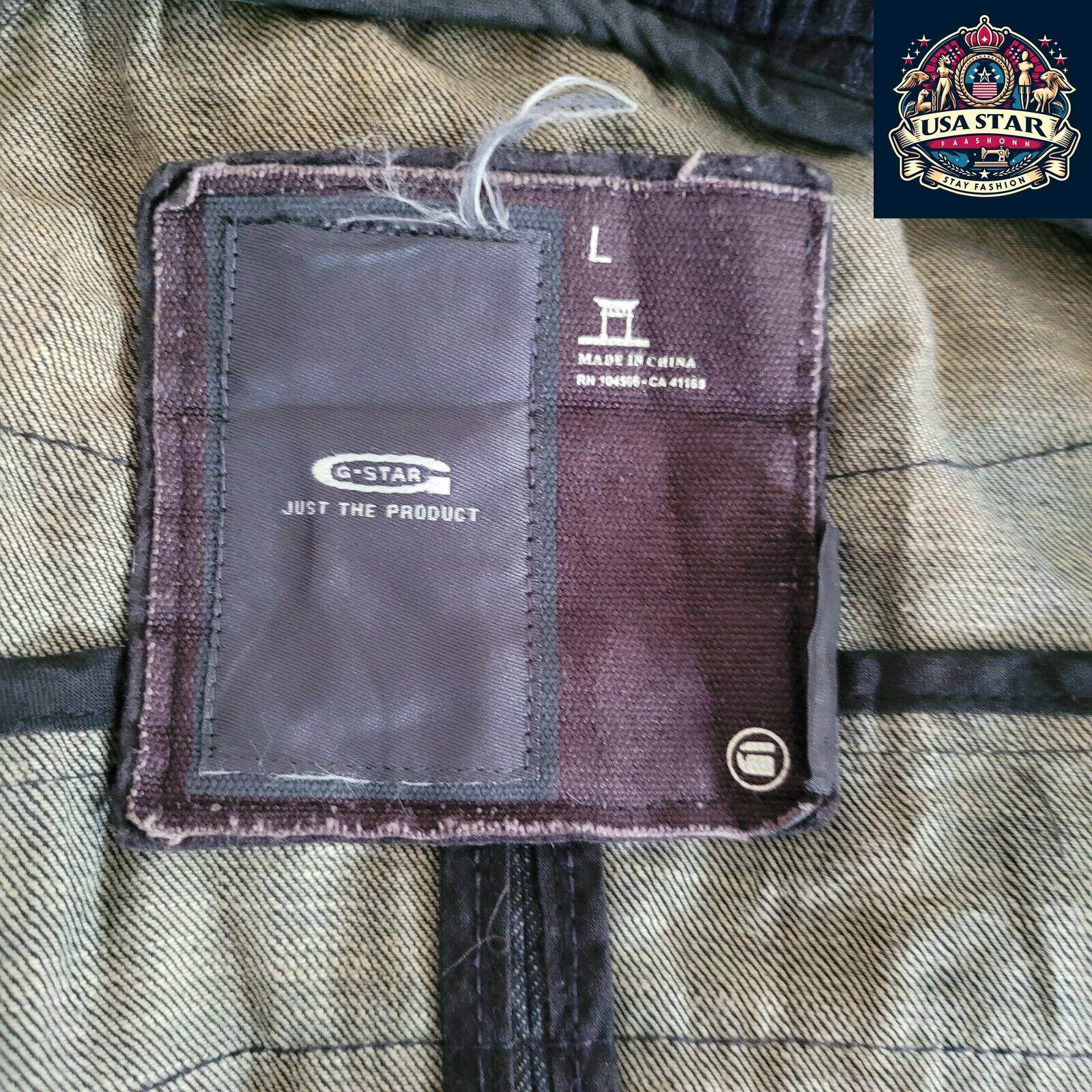 G - Star Raw Denim Jacket Men's L - Vintage Navy Biker Style, Durable Quality, Great Condition - USASTARFASHION