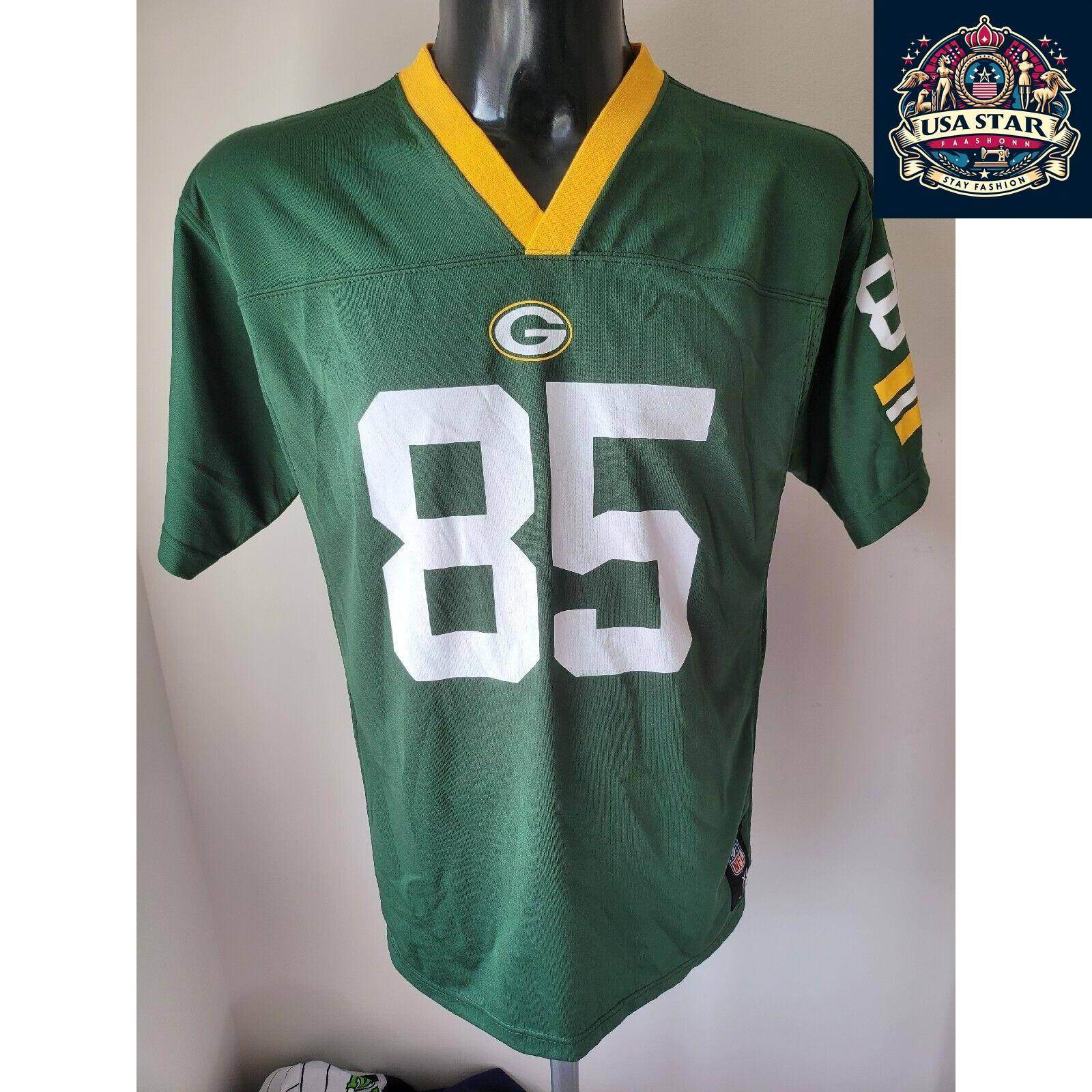 Green Bay Packers Jersey 85 Greg Jennings Reebok Men's Authentic - Classic Design & Breathable Fabric - USASTARFASHION