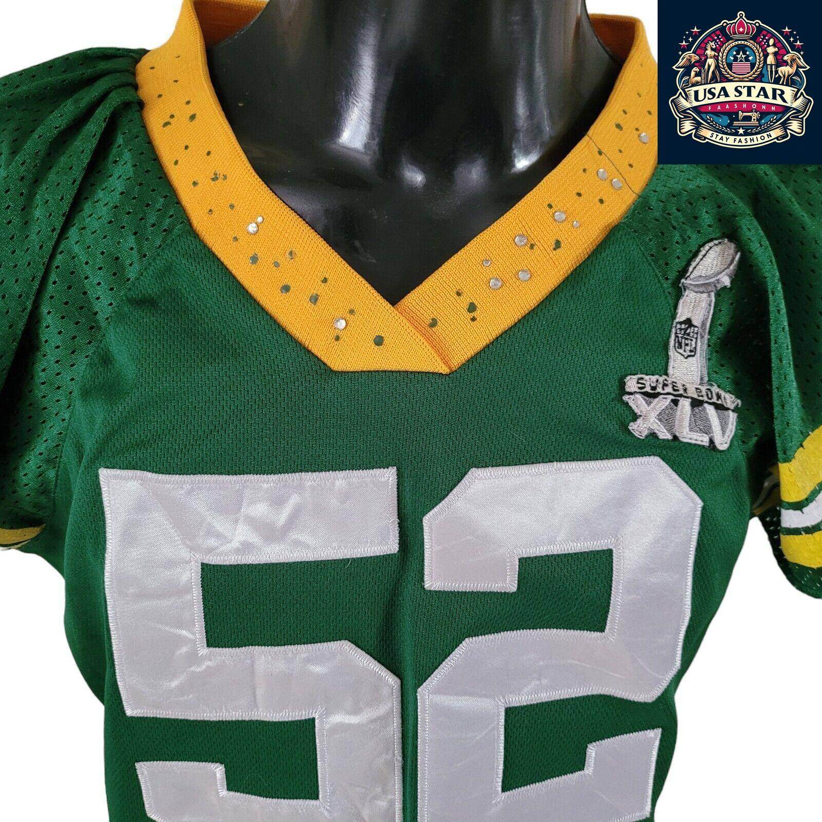 Green Bay Packers Jersey Super Bowl XLV Matthews 52 - High Quality Fabric, Size L - USASTARFASHION