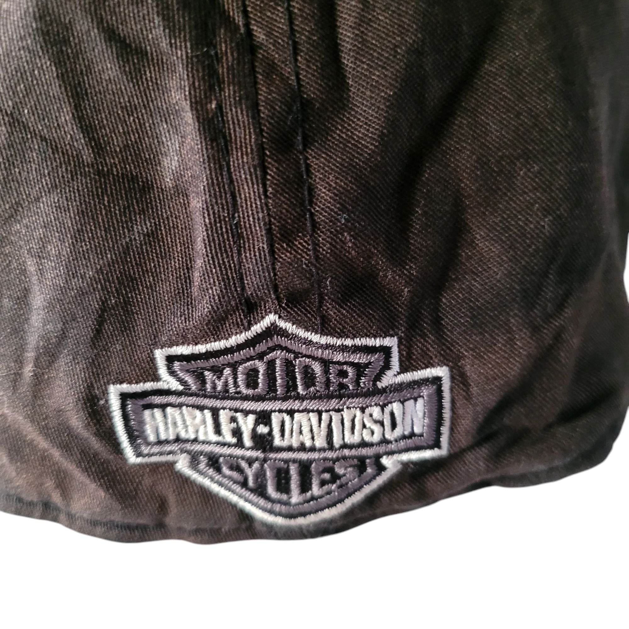 Harley - Davidson Skull Logo Cap - Black - XL - Fitted - USASTARFASHION