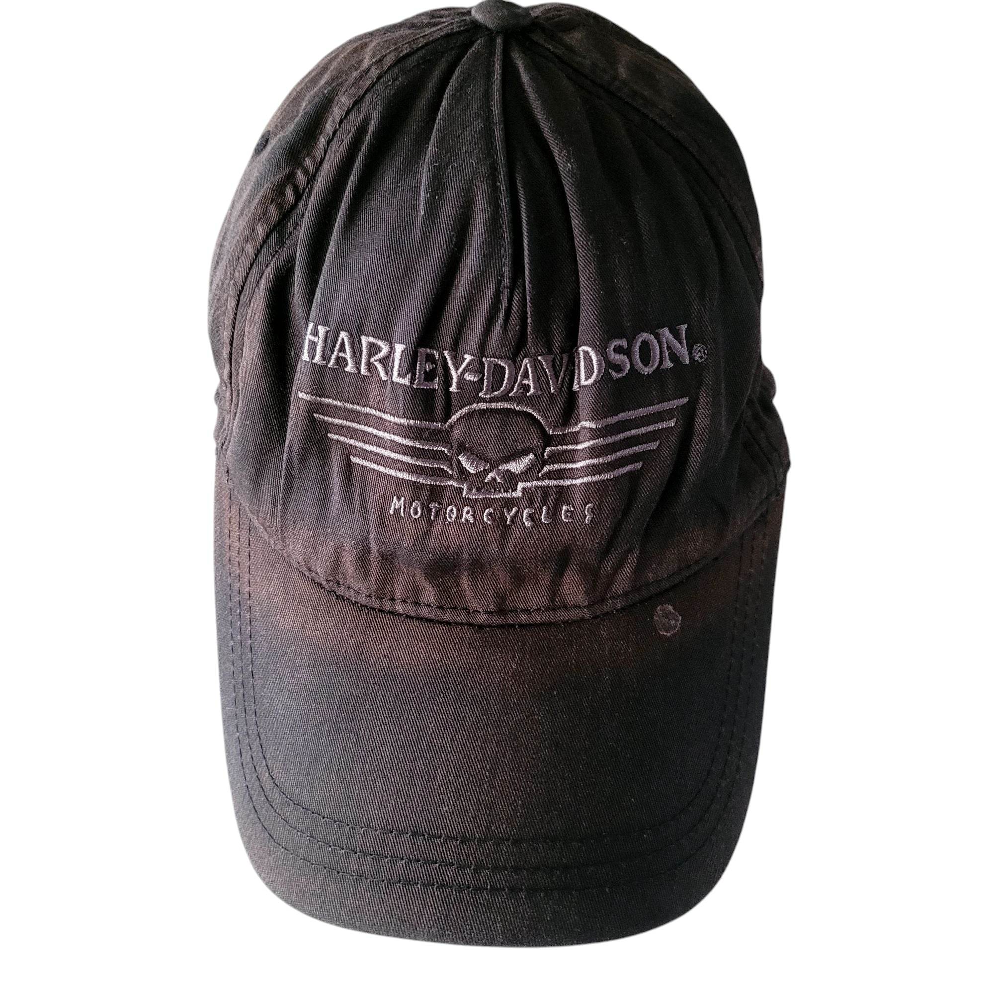 Harley - Davidson Skull Logo Cap - Black - XL - Fitted - USASTARFASHION