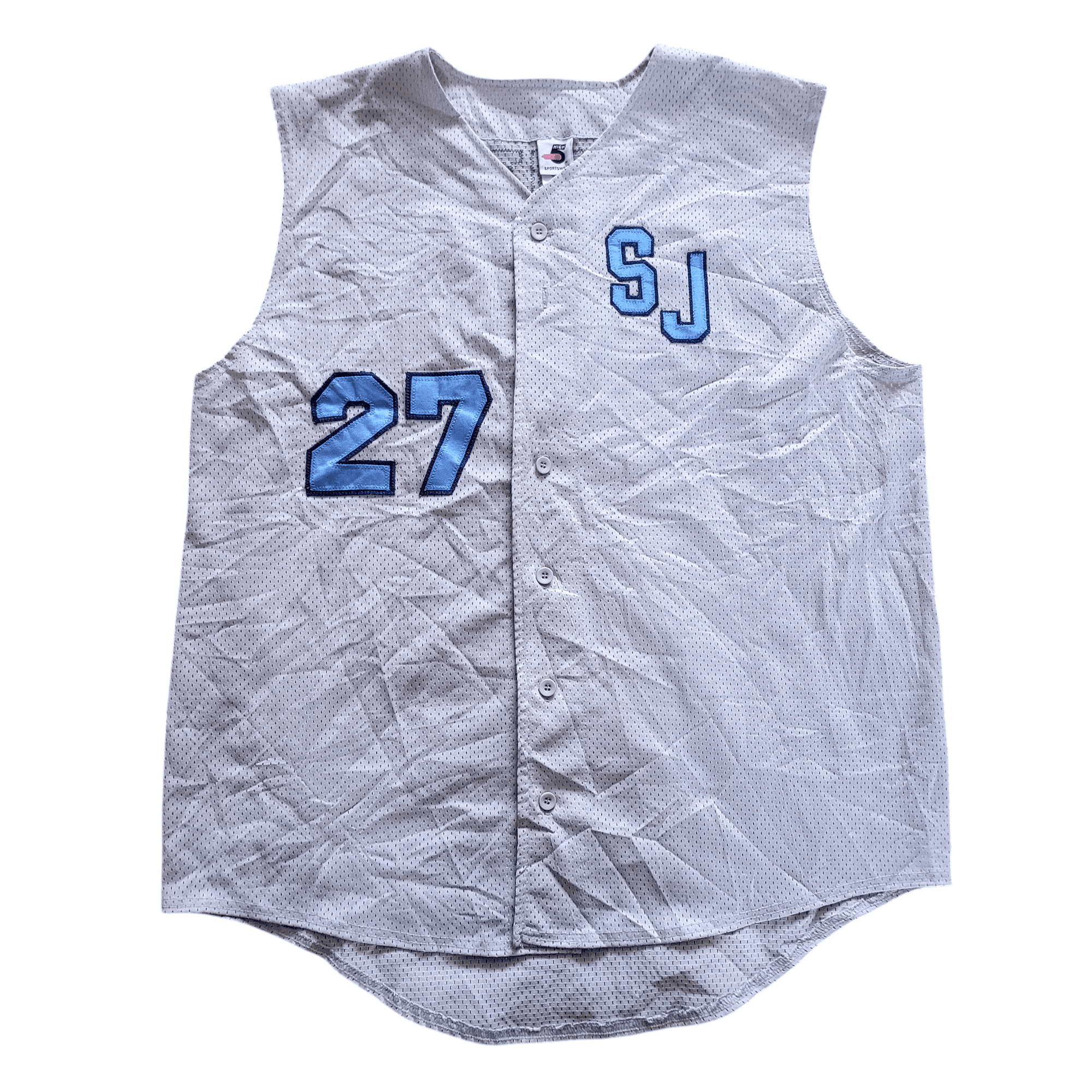 High 5 Sportswear Rosenthal 27 Sleeveless Jersey XL Grey USA Made Unisex Sportswear - USASTARFASHION