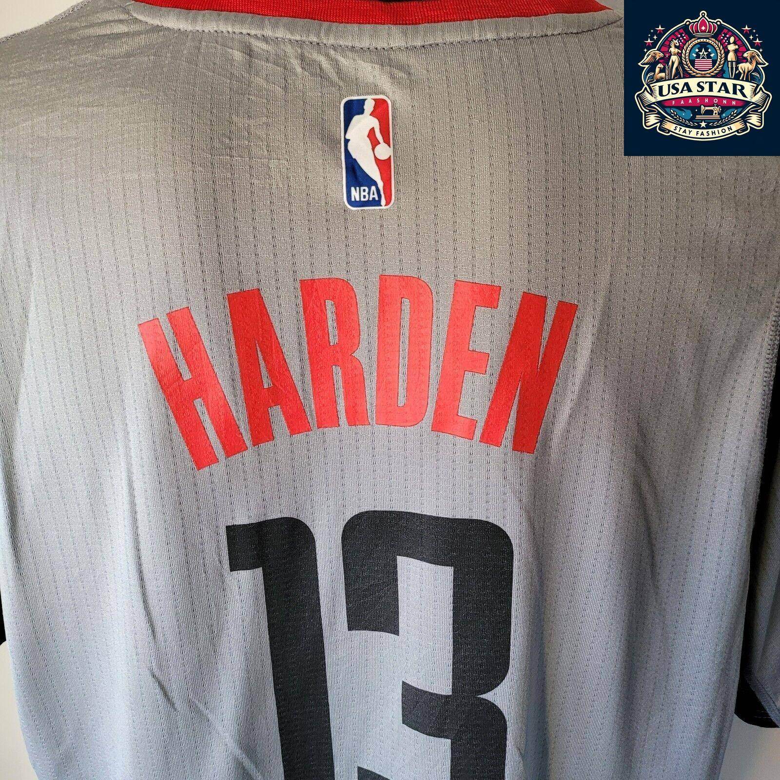 Houston Rockets Shirt James Harden 13 Grey Short Sleeve T-Shirt by Adidas - 2XL Men's Apparel - USASTARFASHION
