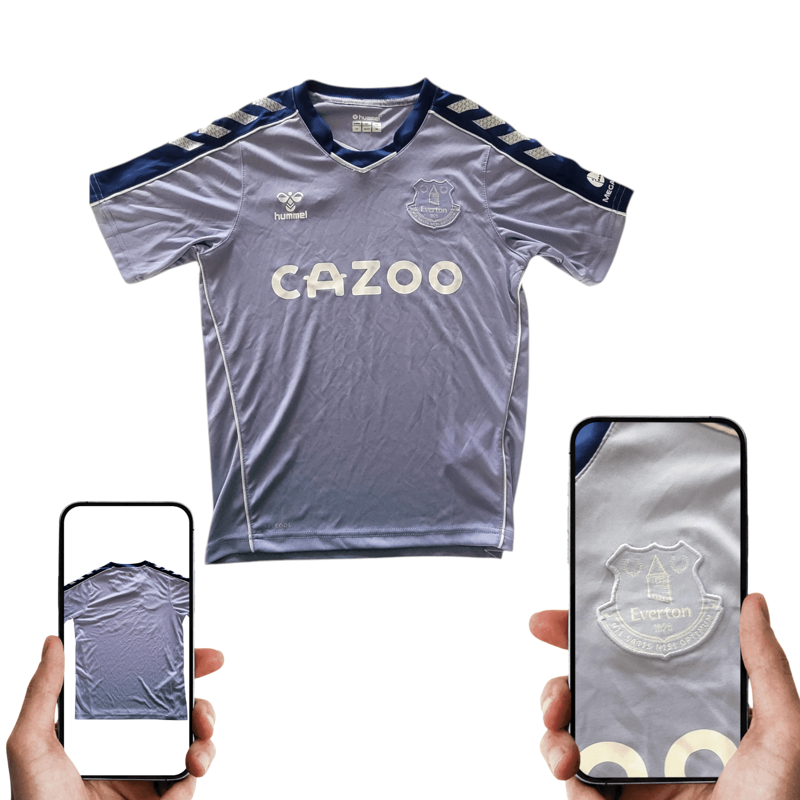 Hummel Everton FC 21/22 Kids Jersey - YM/12Y 152 cm - BEECOOL Technology - Grey - USASTARFASHION