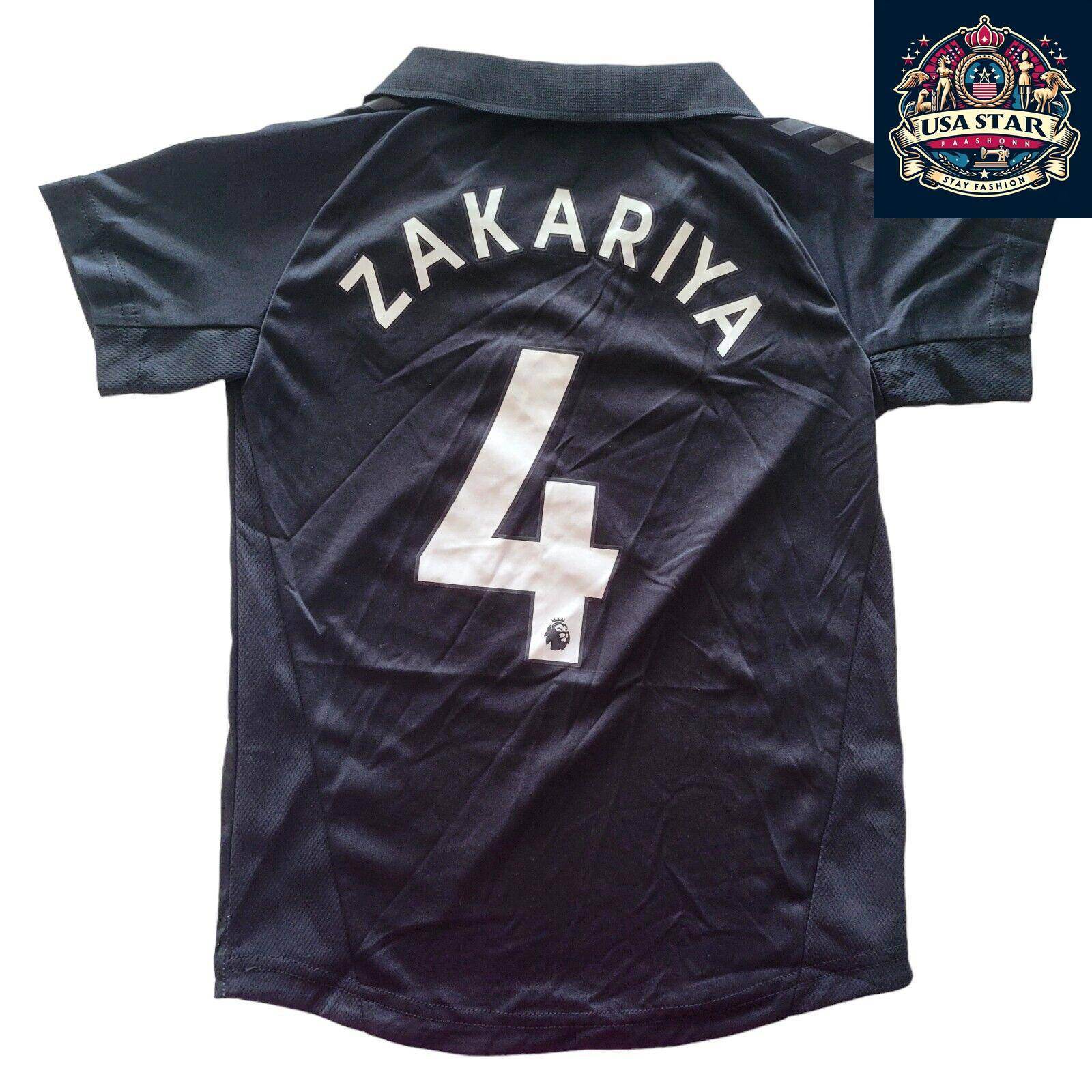 Hummel Everton Away Jersey 5 - 6Y with CAZOO Logo & Zakariya 4, Black Red Stripe - USASTARFASHION