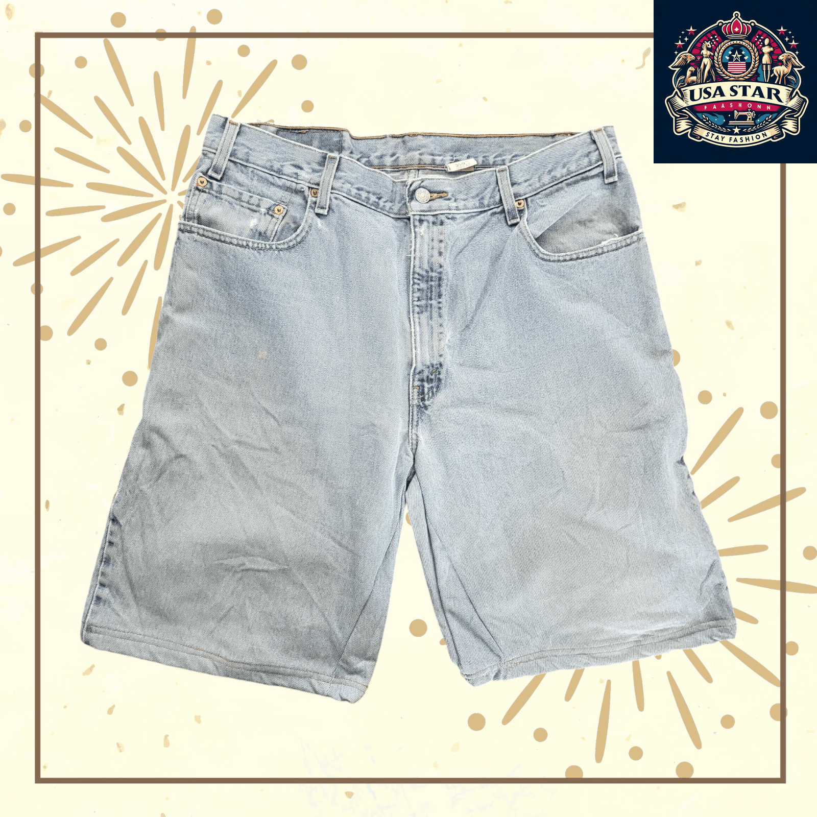 Levi's 560 Loose Fit Tapered Leg Shorts W36 - Comfortable Cotton Blend, Relaxed Fit, Modern Style - USASTARFASHION