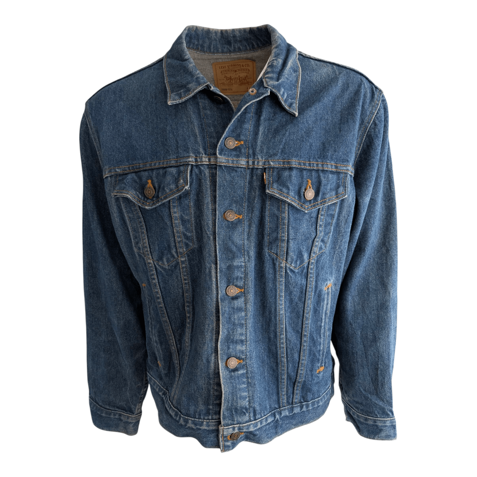 Levi’s 70506 - 0216 Denim Jacket Men’s 46 XL Blue USA Made Vintage Trucker - USASTARFASHION