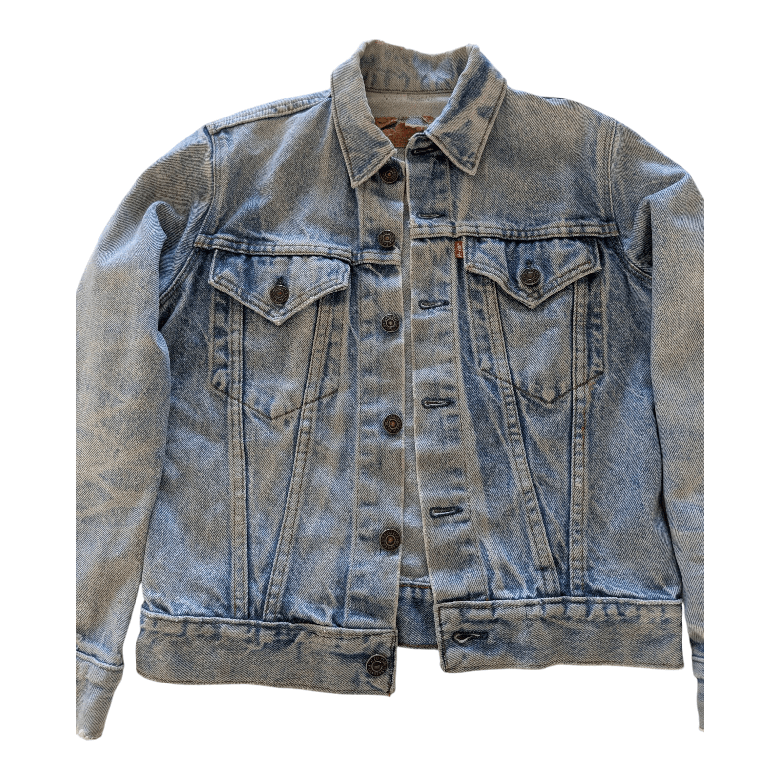 Levi’s Kids / Women’s XS Trucker Denim Jacket Vintage Light Wash Red Tab - USASTARFASHION