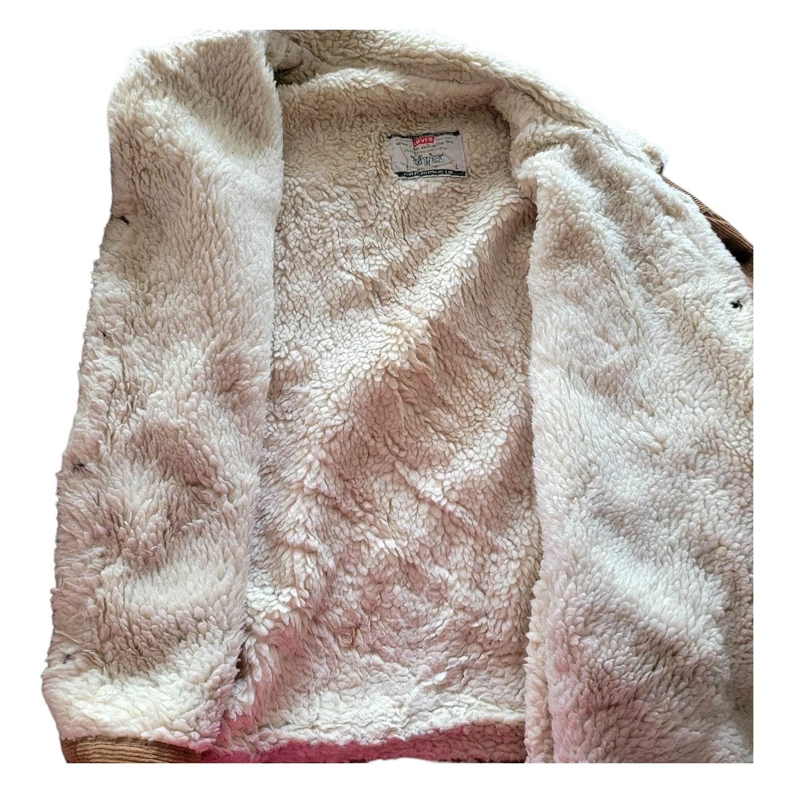 Levi’s Sherpa - Lined Corduroy Trucker Jacket – Size L - USASTARFASHION