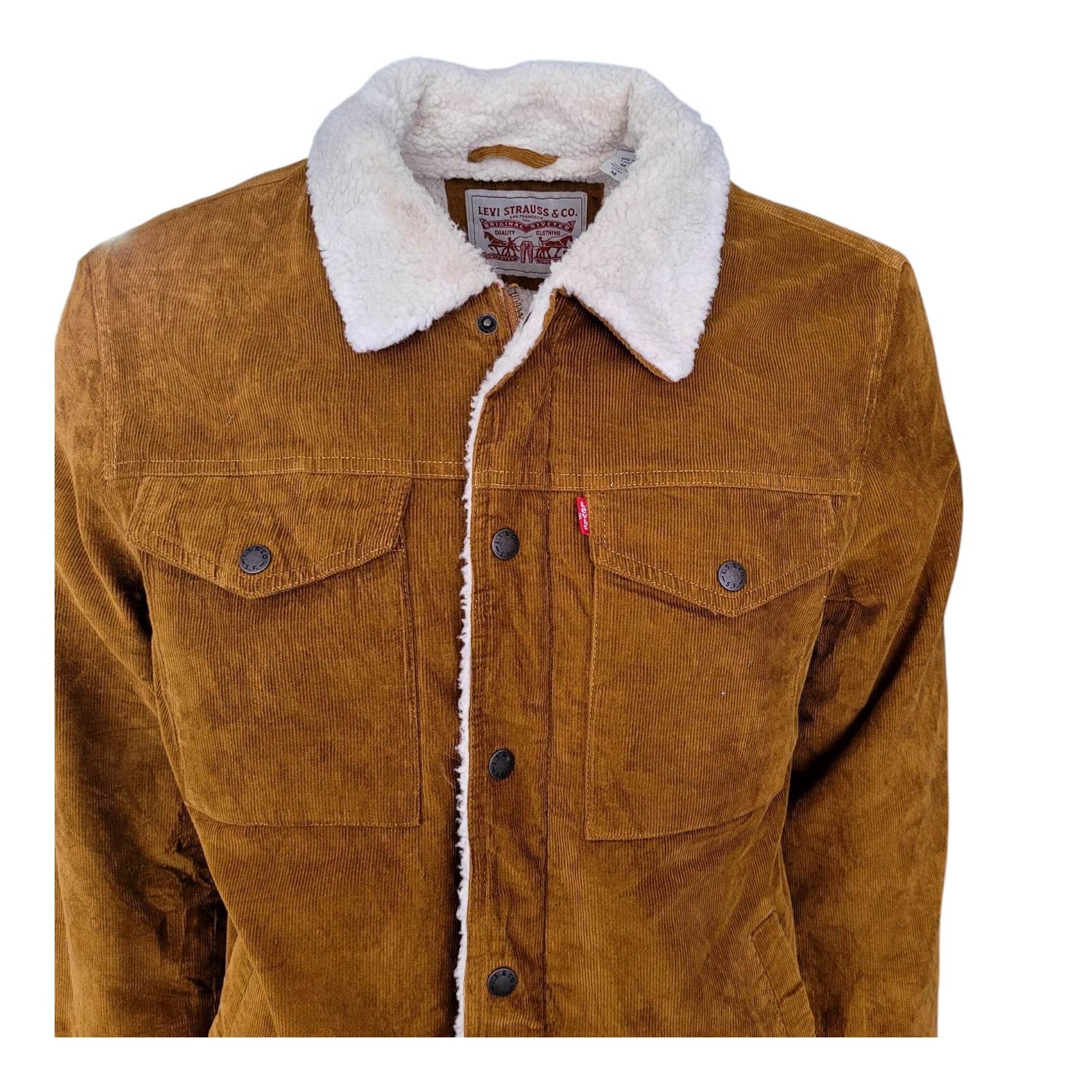 Levi’s Sherpa - Lined Corduroy Trucker Jacket – Size M - USASTARFASHION