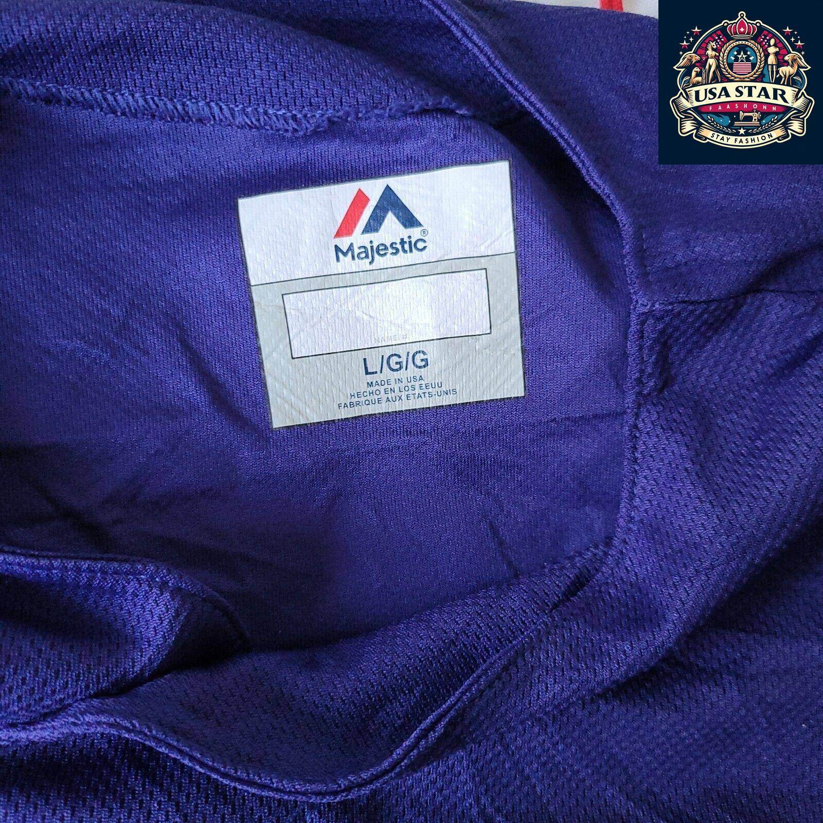 Majestic Baseball Jersey Size L, Moisture - Wicking Fabric, Classic Design, Comfortable Fit - USASTARFASHION