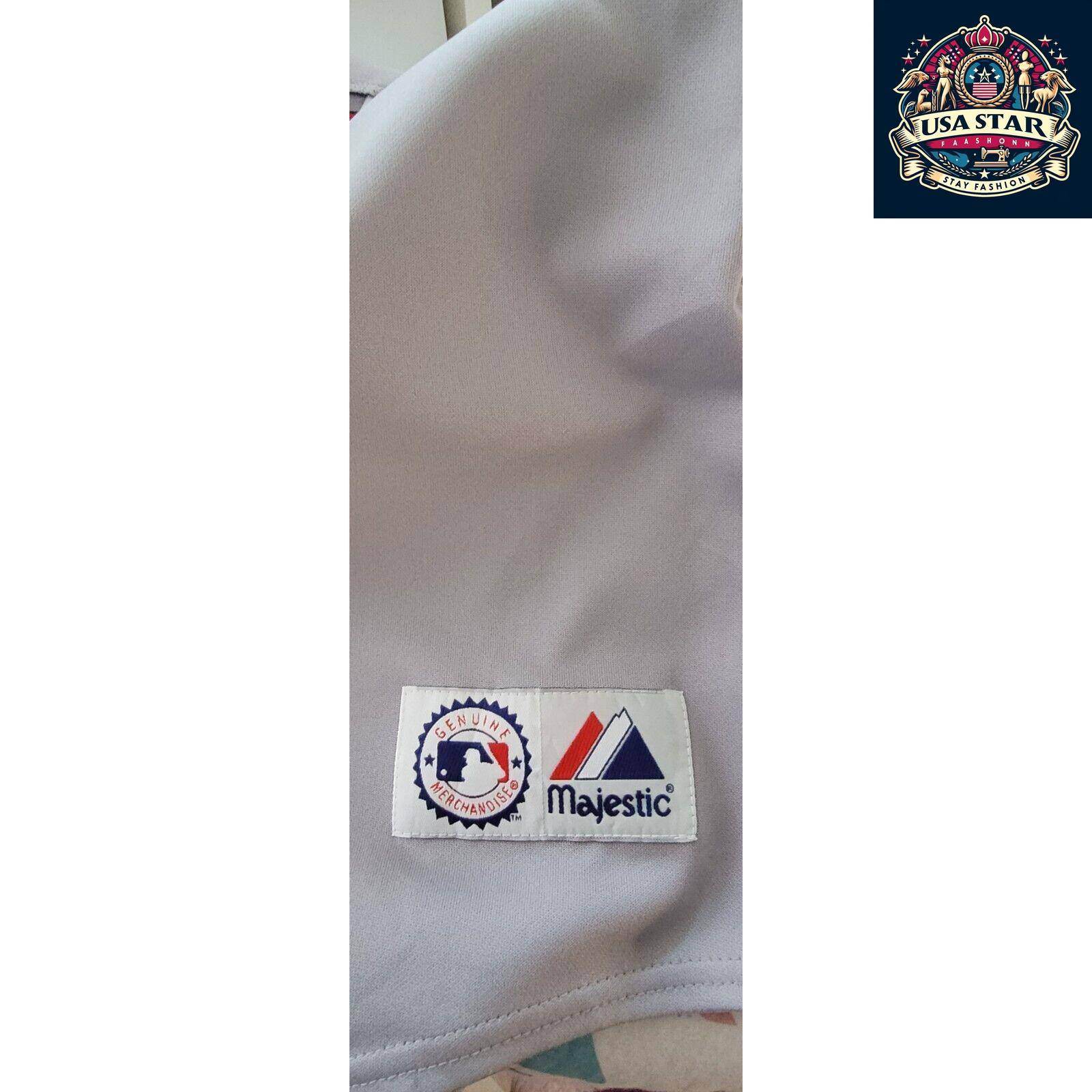 Majestic MLB Washington Nationals Jersey Shirt for Men, Medium, Stylish Grey Design, Comfortable Fit - USASTARFASHION