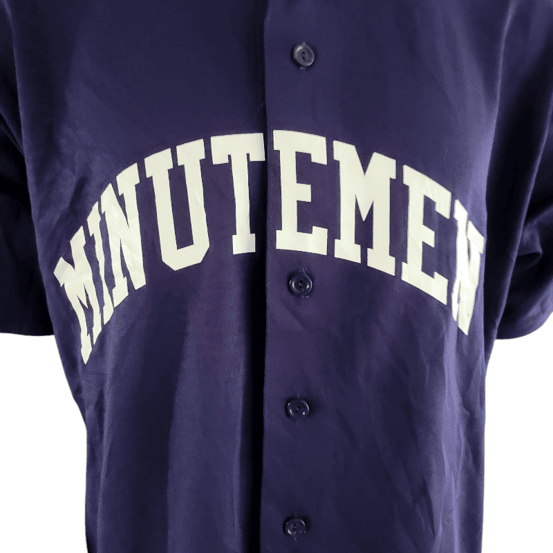 Majestic Vintage Baseball Jersey XL 14 Minutemen Buckaroo Made In USA Navy Blue - USASTARFASHION