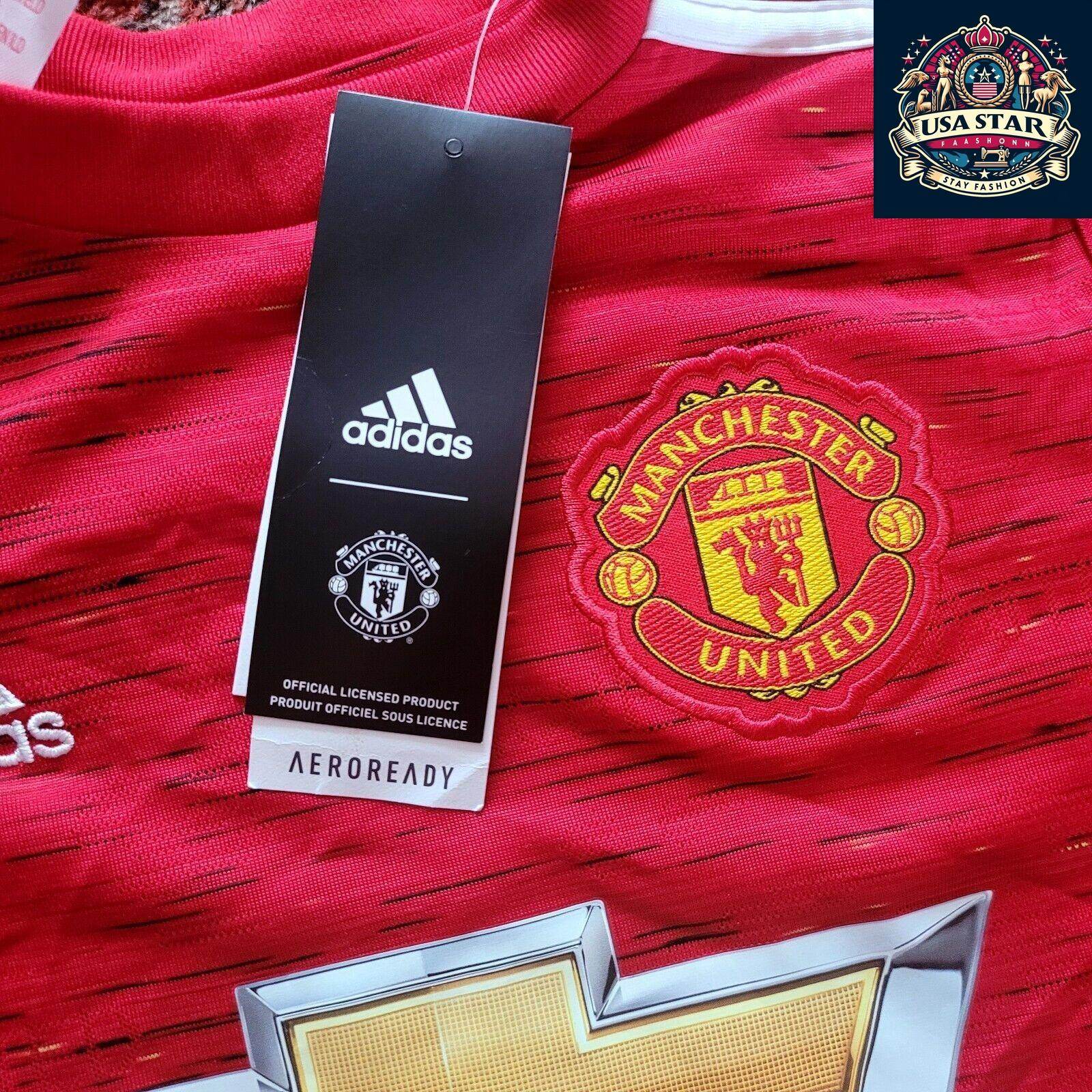 Manchester United Kid's Adidas Home Shirt 7 - 8Y, Lightweight Aeroready Fabric, Official Badge, Red - USASTARFASHION