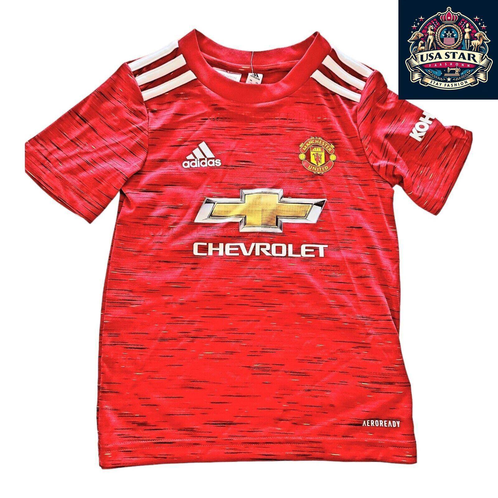 Manchester United Kids Shirt - Adidas Home Shirt Size 4 - 5Y, Breathable Fabric, Official Badge - USASTARFASHION