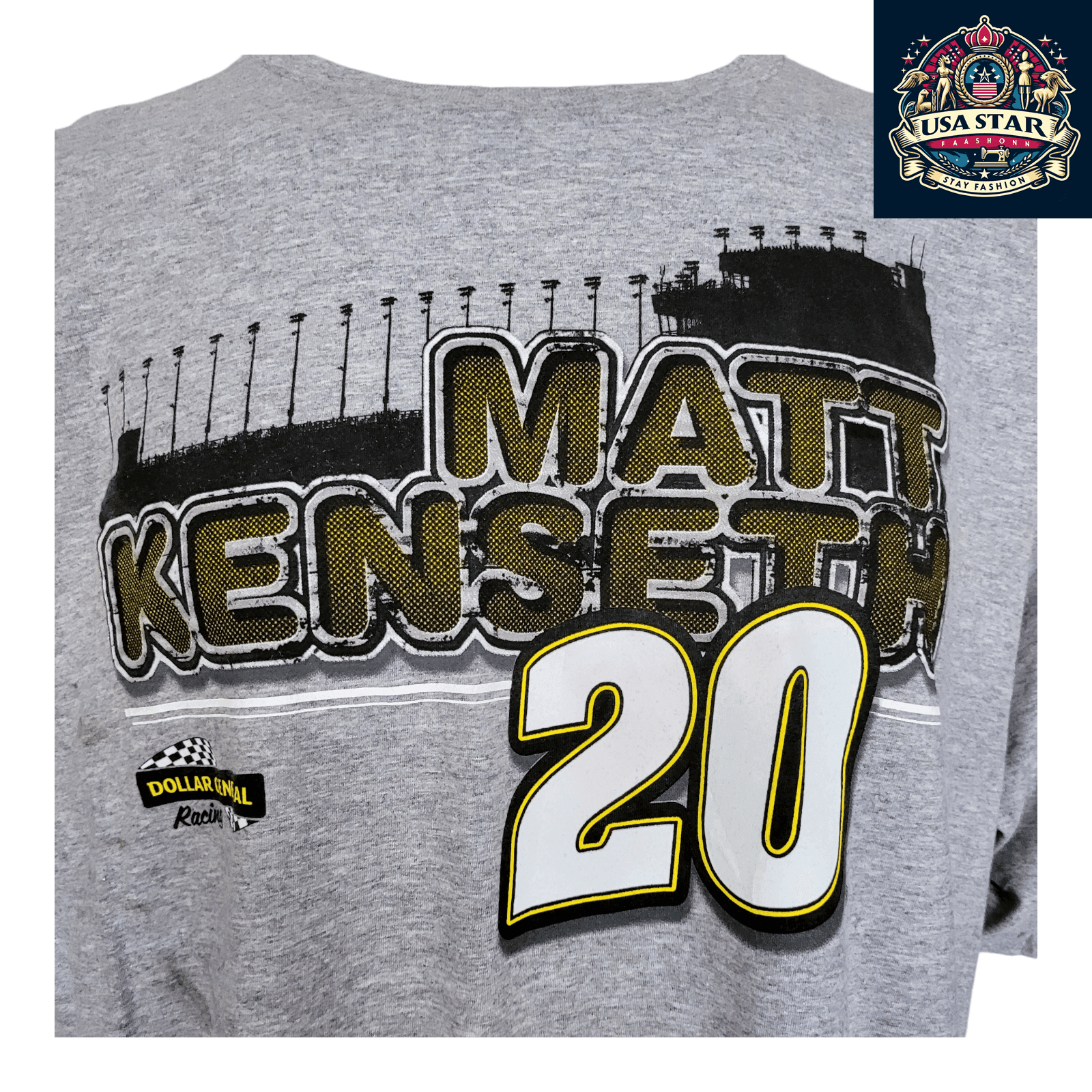 Matt Kenseth T-Shirt 20 Dollar General Vintage 3XL Chase Authentics Graphic Tee, Black - USASTARFASHION