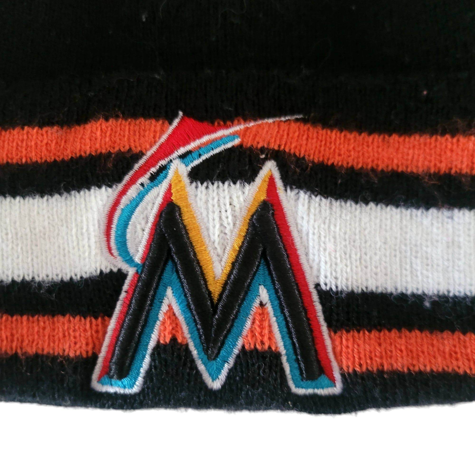 Miami Marlins New Era Pom - Pom Knit Beanie - USASTARFASHION