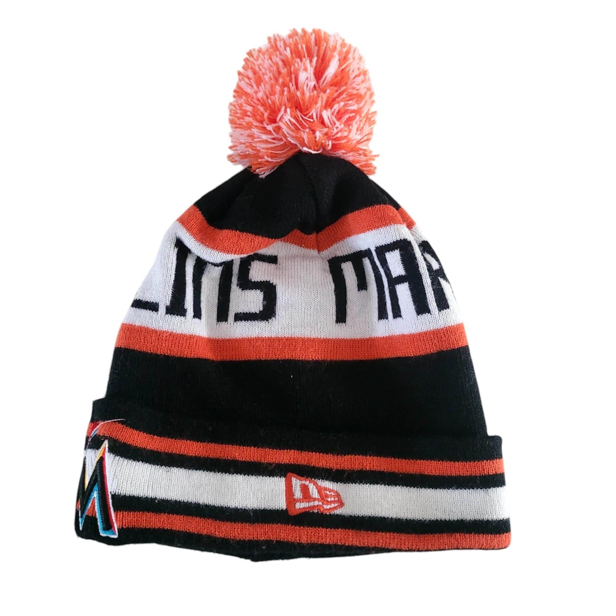 Miami Marlins New Era Pom - Pom Knit Beanie - USASTARFASHION