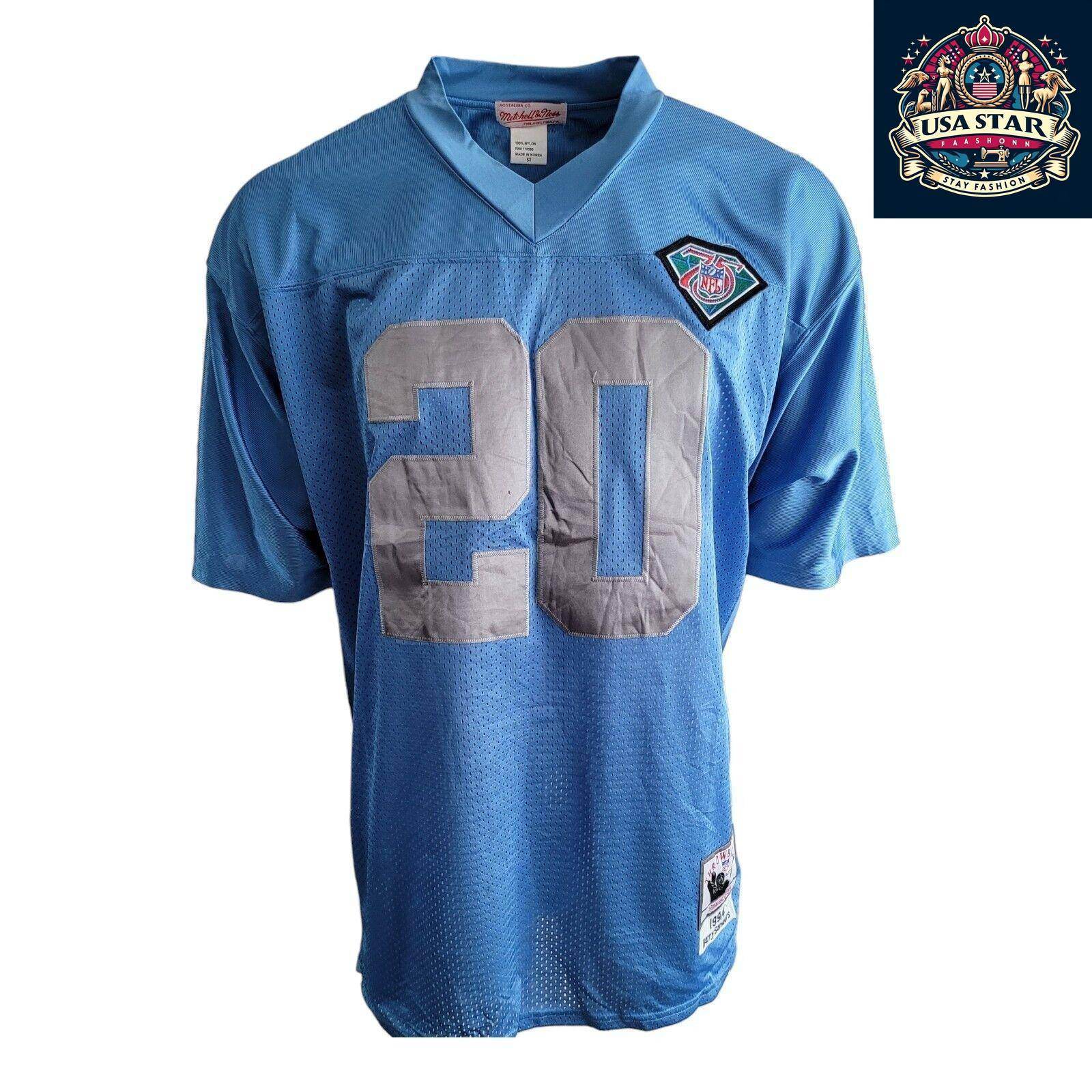 Mitchell & Ness NFL Detroit Lions Barry Sanders Jersey 20 Throwback 1994 Sz 52 XL - USASTARFASHION