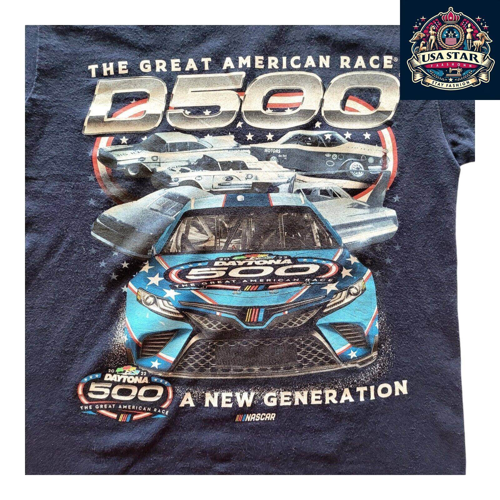 NASCAR Daytona 500 T-Shirt 1959 - 2021 Champions Graphic - 100% Cotton, Small, Comfortable Fit - USASTARFASHION