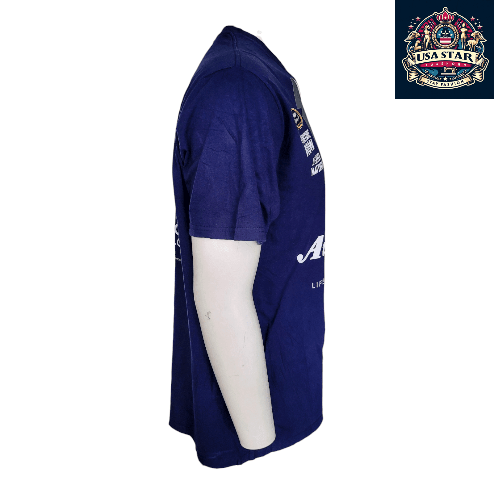 NASCAR T-Shirt for Men by Fanatics, 100% Cotton, Classic Crew Neck, XL, Auto - Owners Insurance Design - USASTARFASHION