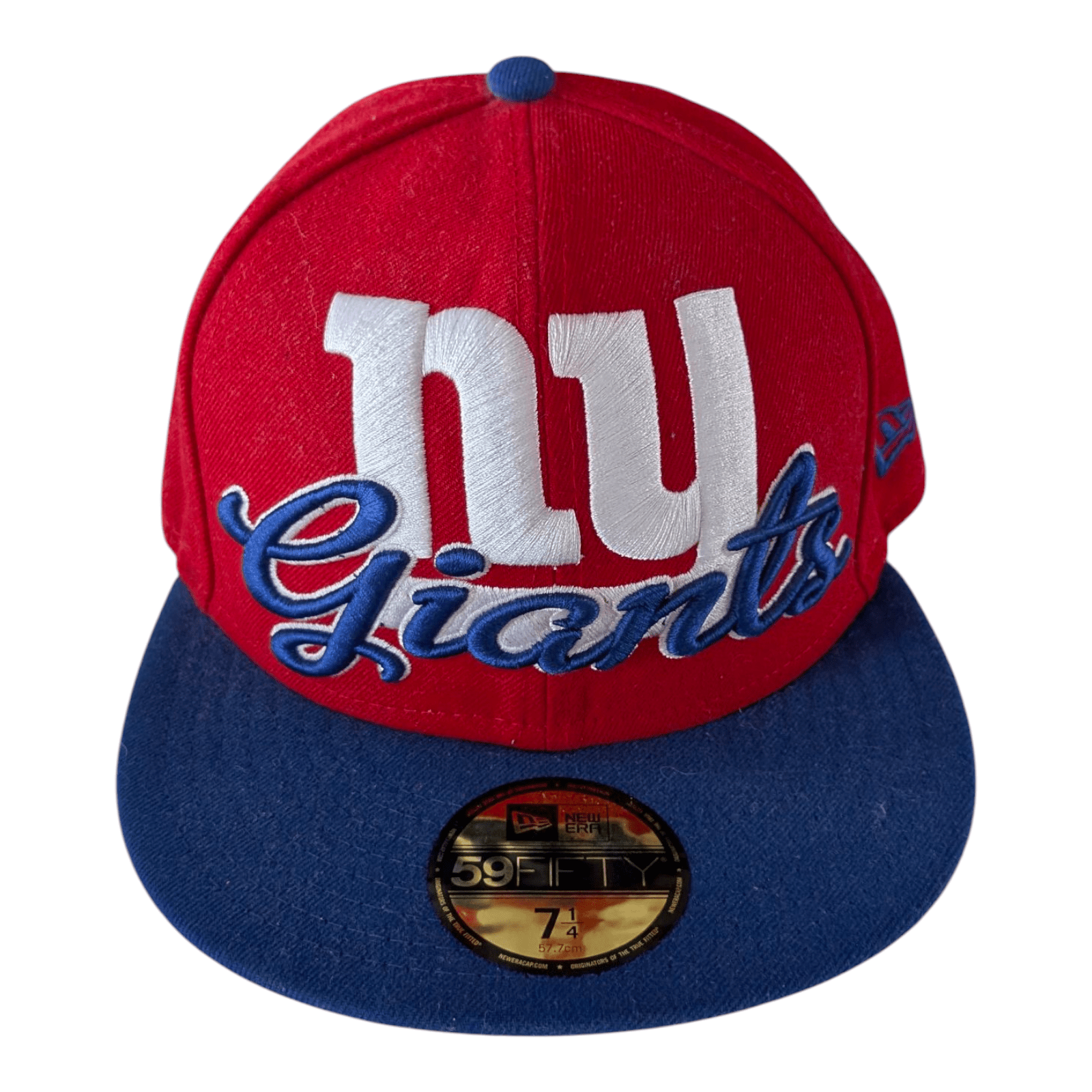 New Era 59FIFTY Cap NY Giants NFL Fitted Hat 7 1/4 Red Blue Embroidered - USASTARFASHION