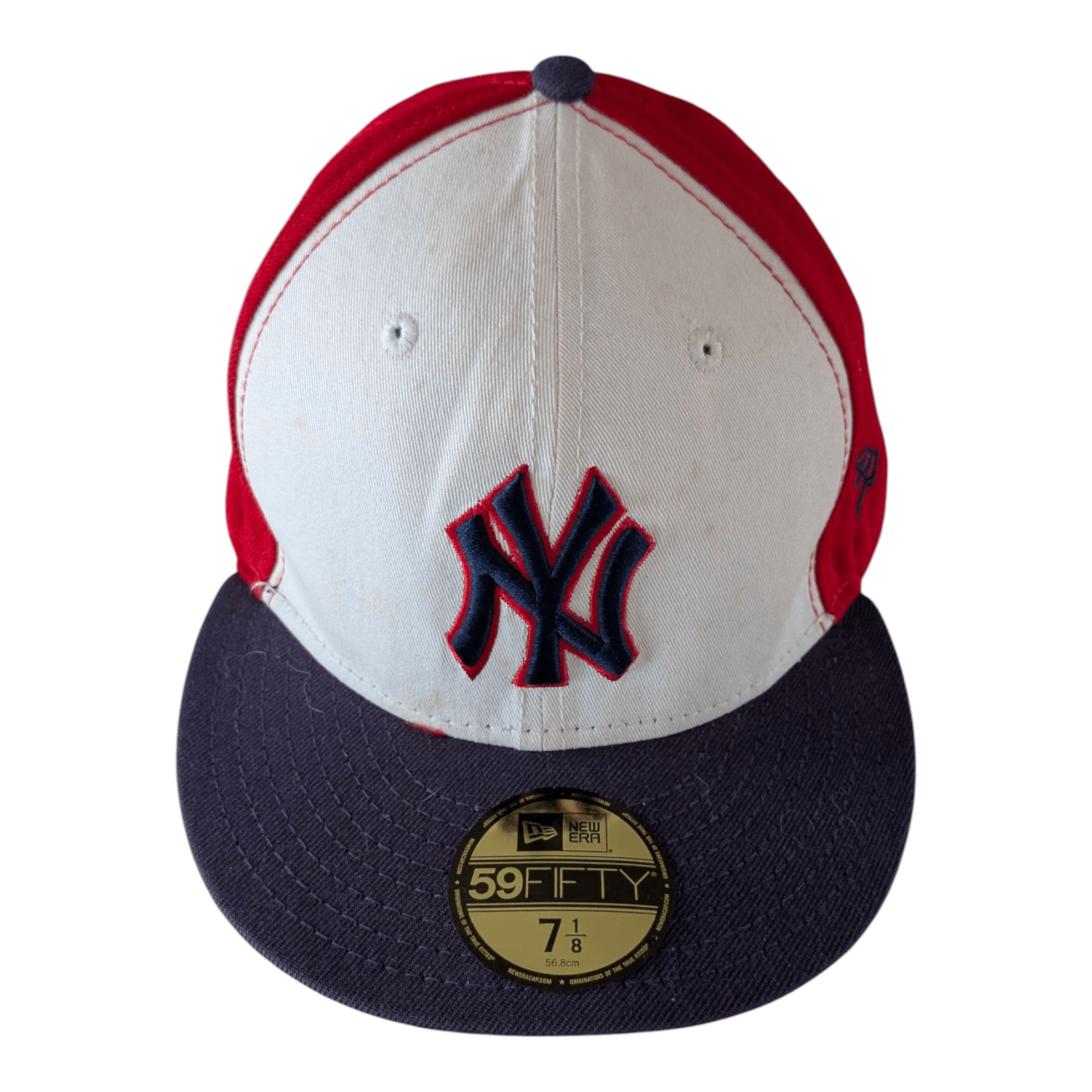 New Era 59FIFTY New York Yankees MLB Fitted Cap Hat 7 1/8 Red White Navy - USASTARFASHION