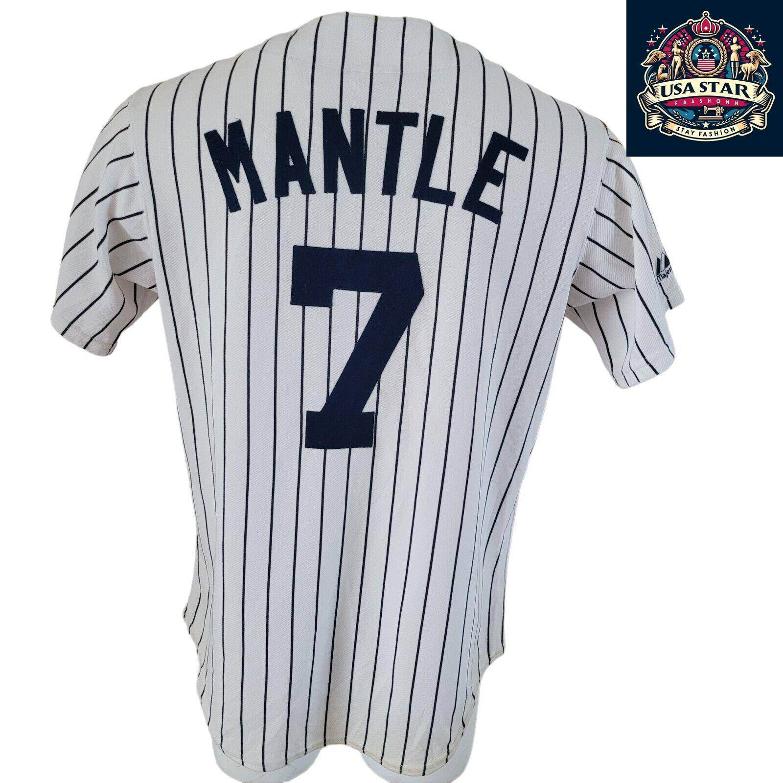 New York Yankees Jersey 7 Mickey Mantle Cooperstown Authentic Collection Size M - USASTARFASHION