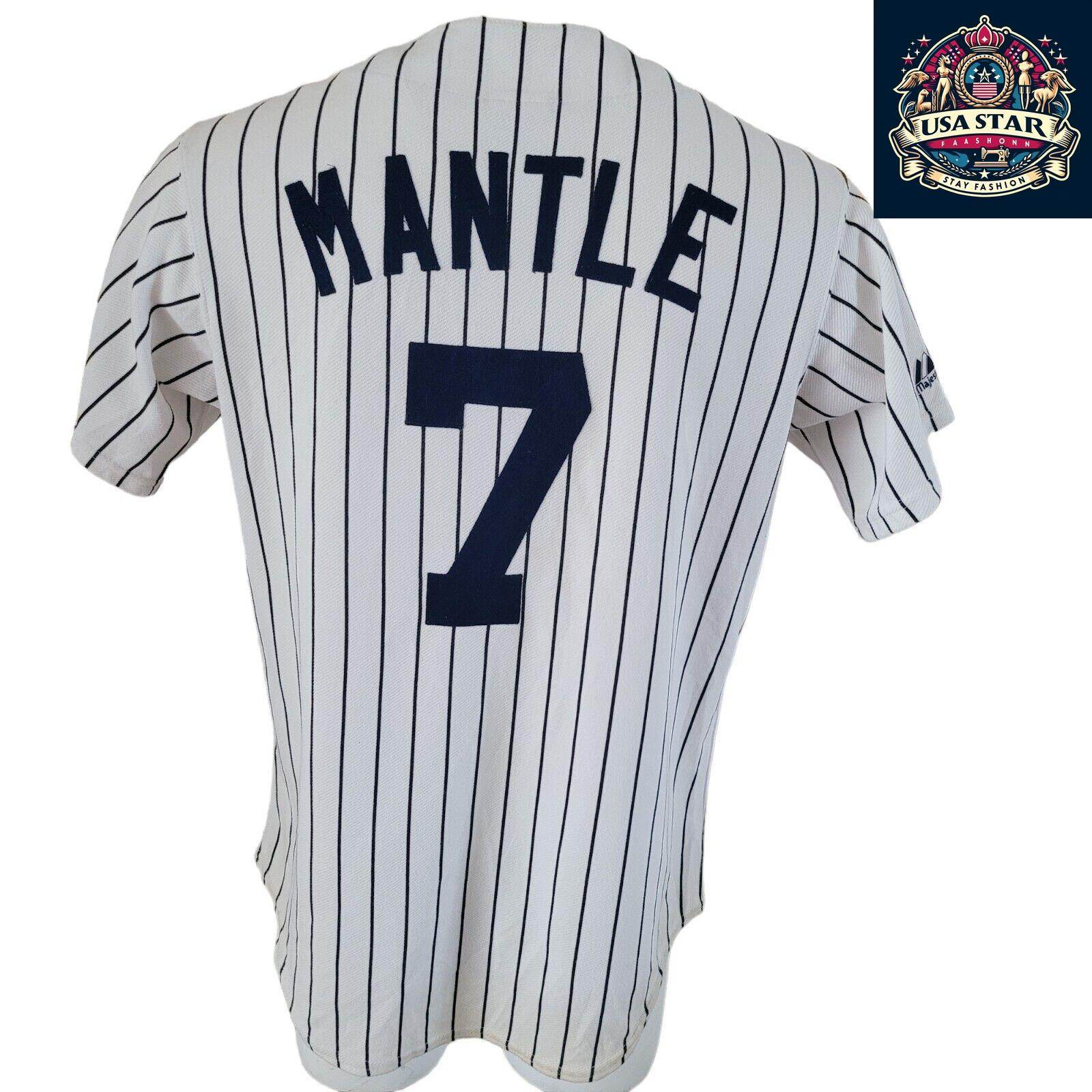 New York Yankees Jersey 7 Mickey Mantle Cooperstown Authentic Collection Size M - USASTARFASHION