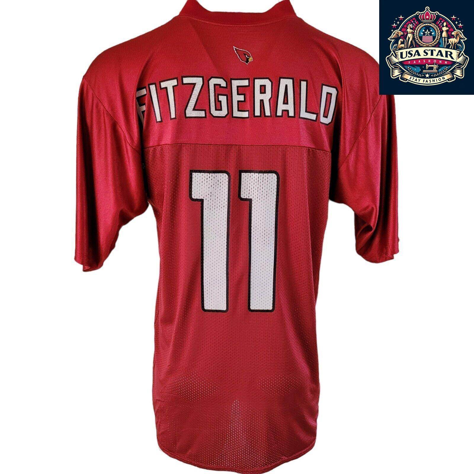 NFL Arizona Cardinals Larry Fitzgerald Jersey 11 by Reebok, Authentic Medium Size, Durable & Comfortable - USASTARFASHION