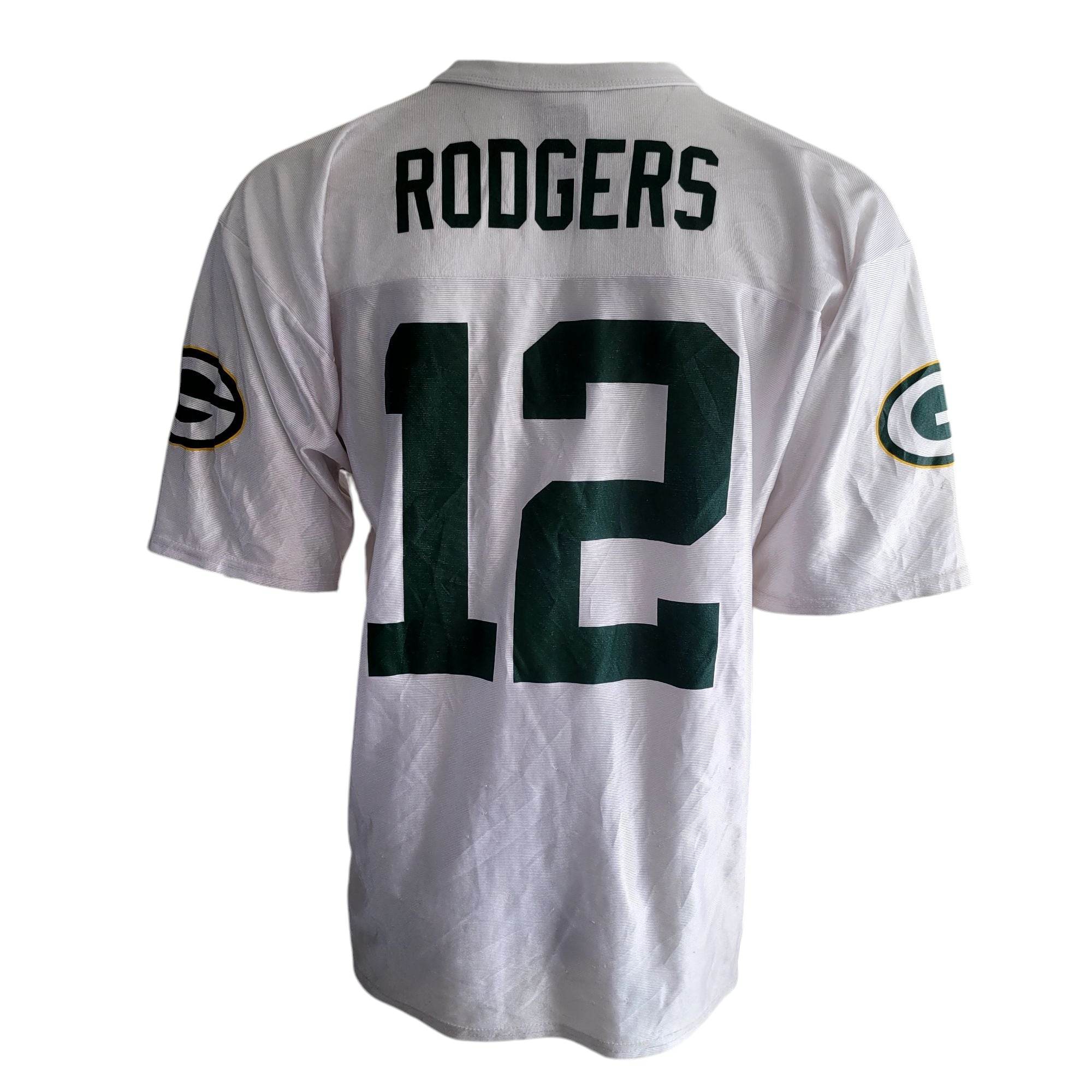 NFL Team Apparel Green Bay Packers Aaron Rodgers #12 Jersey – White – Size L - USASTARFASHION