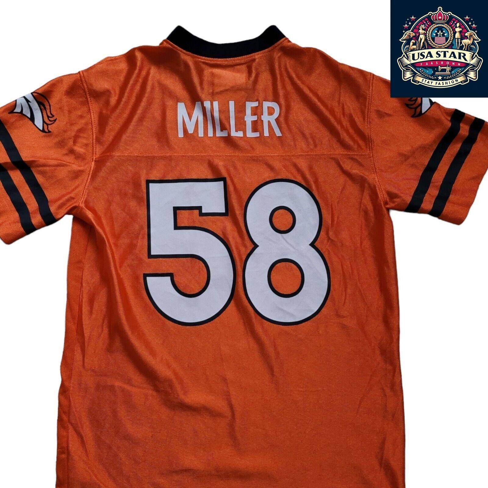 NFL Denver Broncos Kids Jersey - Von Miller 58 Boy's XL (18 - 20) - Comfortable & Durable Design - USASTARFASHION
