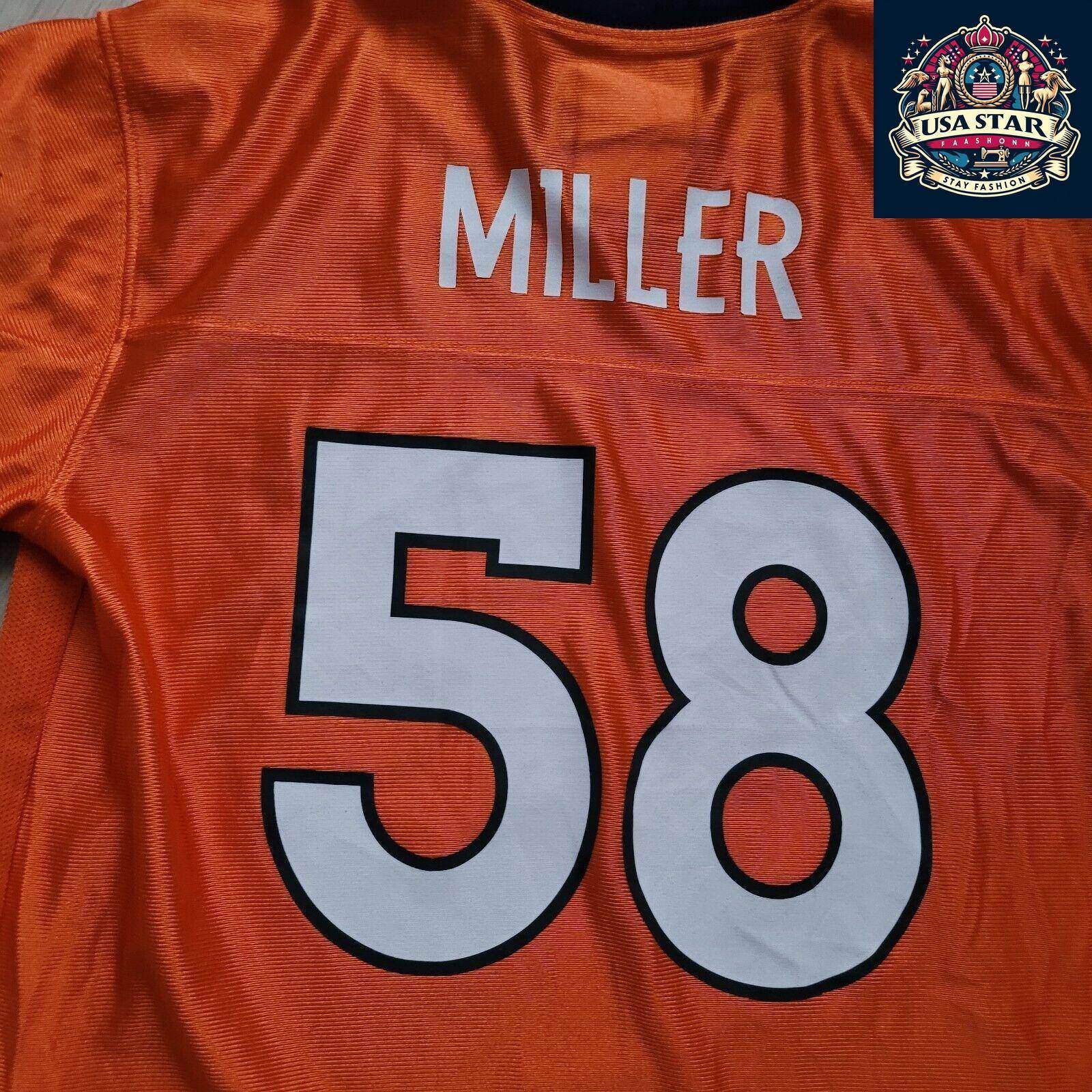 NFL Denver Broncos Kids Jersey - Von Miller 58 Boy's XL (18 - 20) - Comfortable & Durable Design - USASTARFASHION