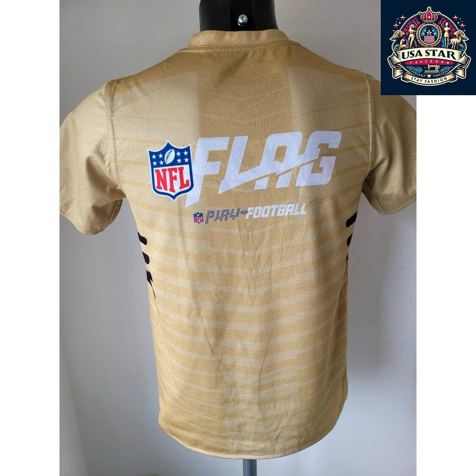 NFL New Orleans Saints Youth T-Shirt - Reversible Black Tee for 2 Stylish Looks, Size Large - USASTARFASHION