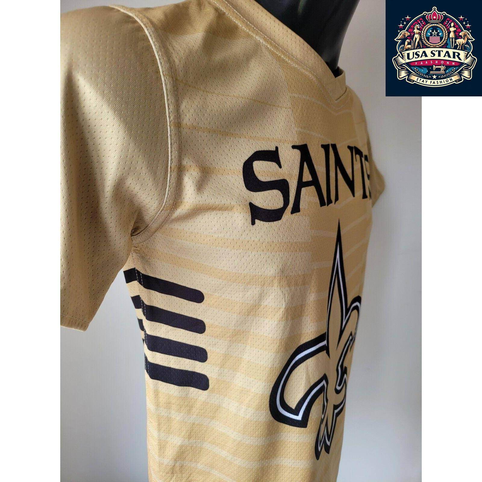 NFL New Orleans Saints Youth T-Shirt - Reversible Black Tee for 2 Stylish Looks, Size Large - USASTARFASHION