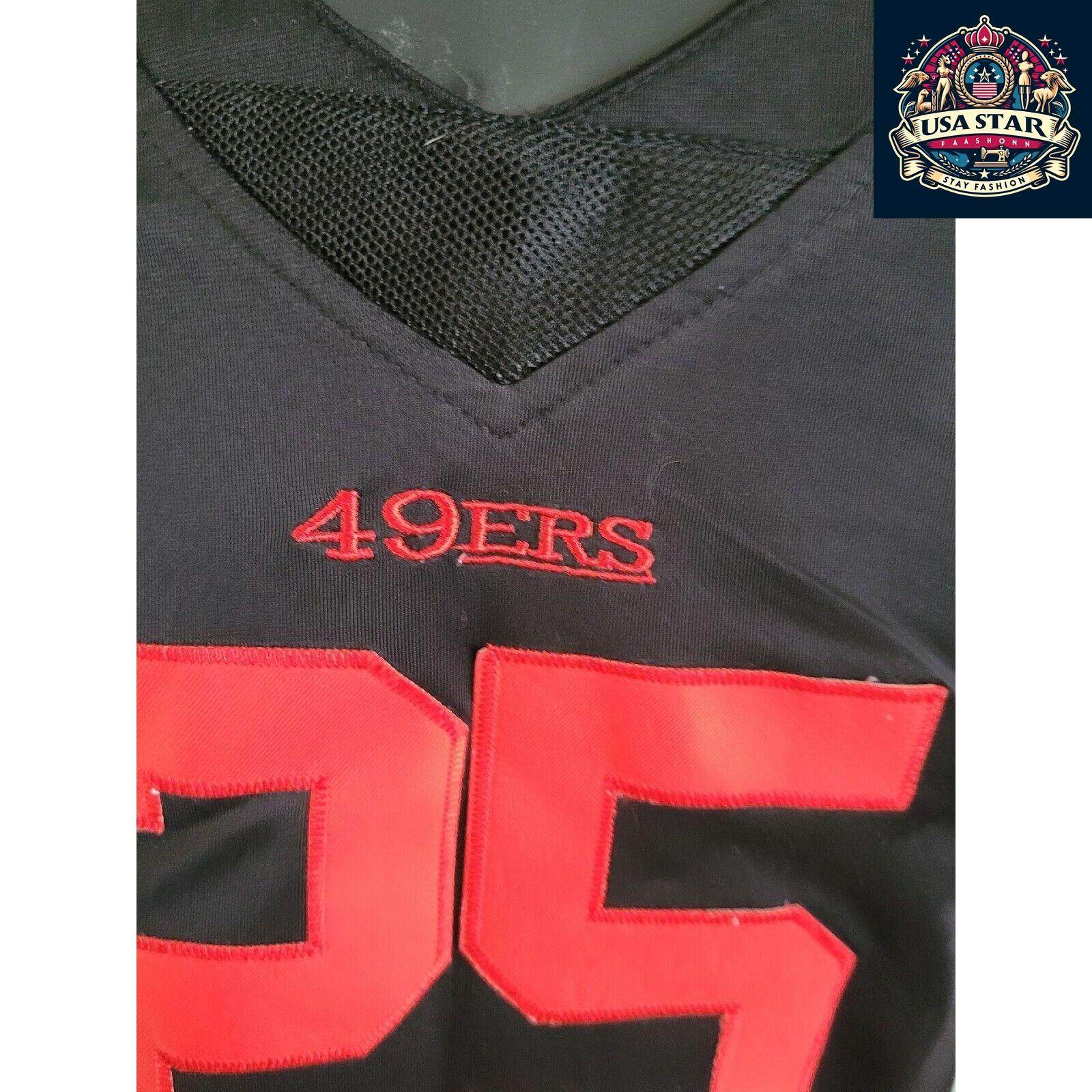 NFL Nike San Francisco 49ers Jersey 25 Richard Sherman Youth XL Black Football Shirt for Kids - USASTARFASHION